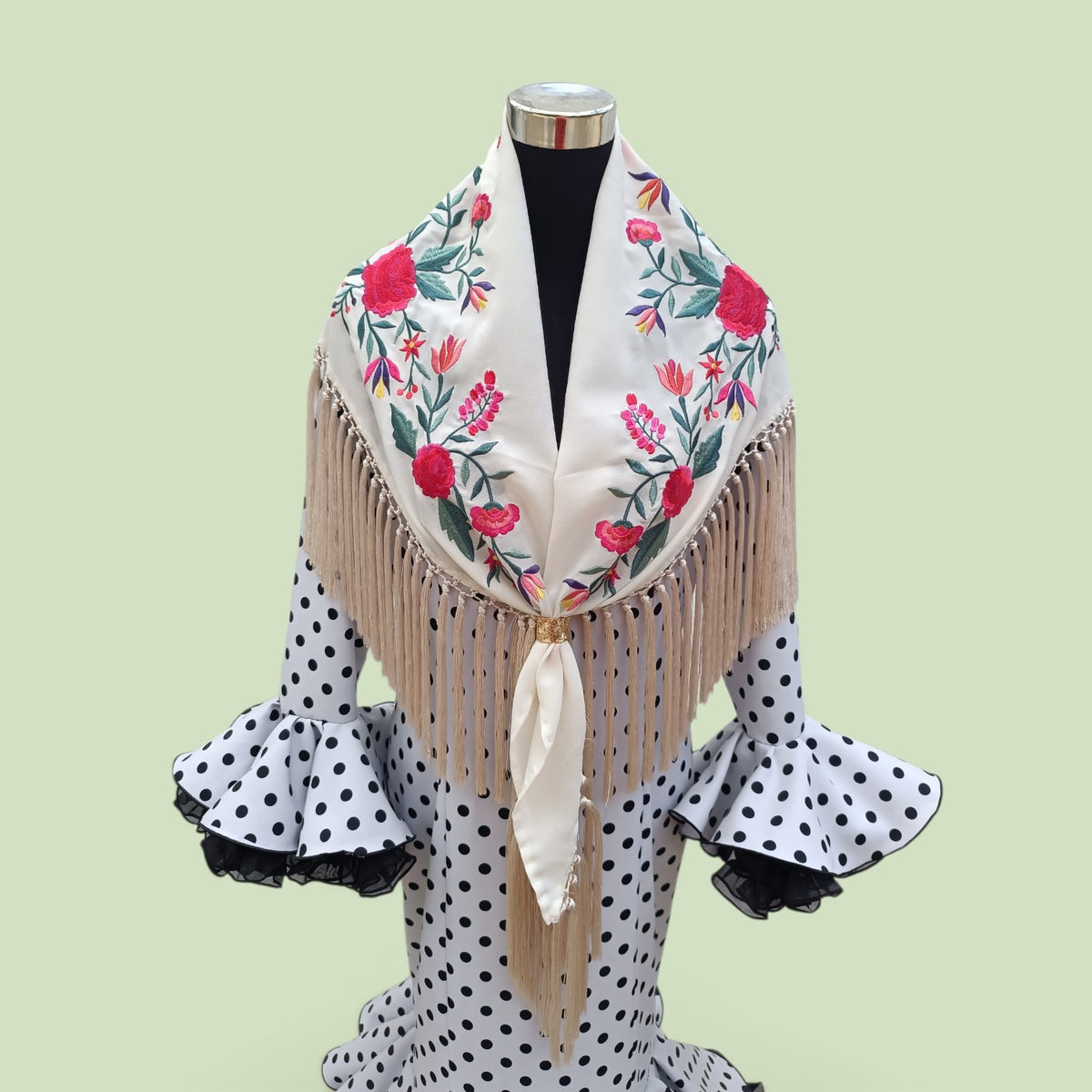 "Prague" multicolor beige shawl