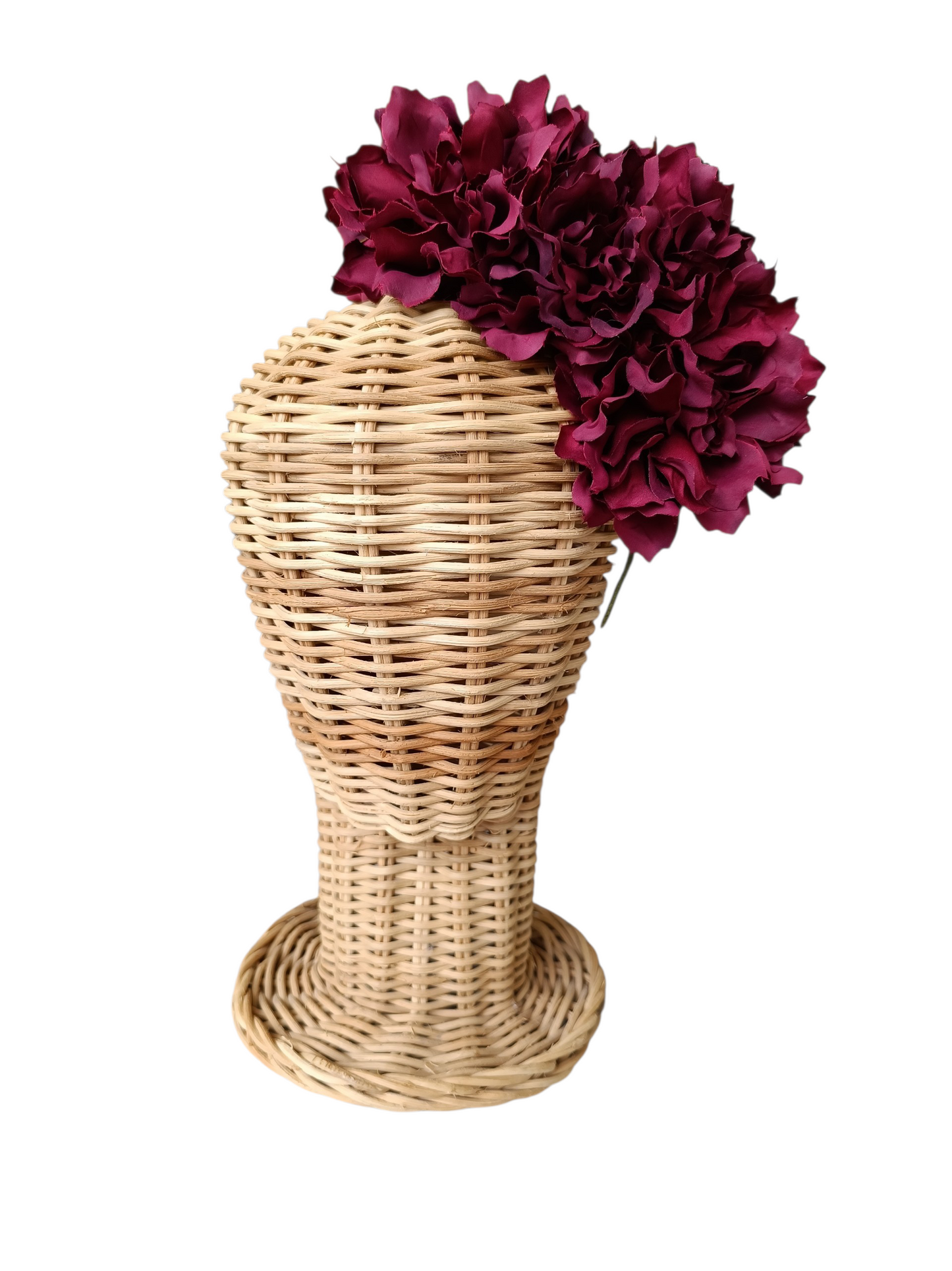 Corona de dalias granate