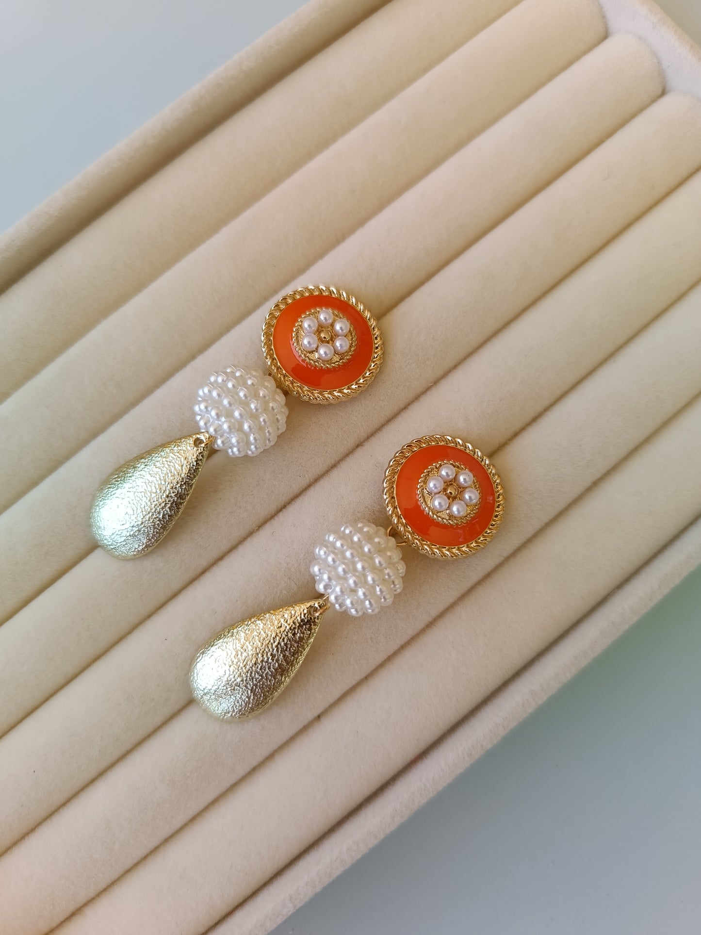 Pendientes "Esla" naranja