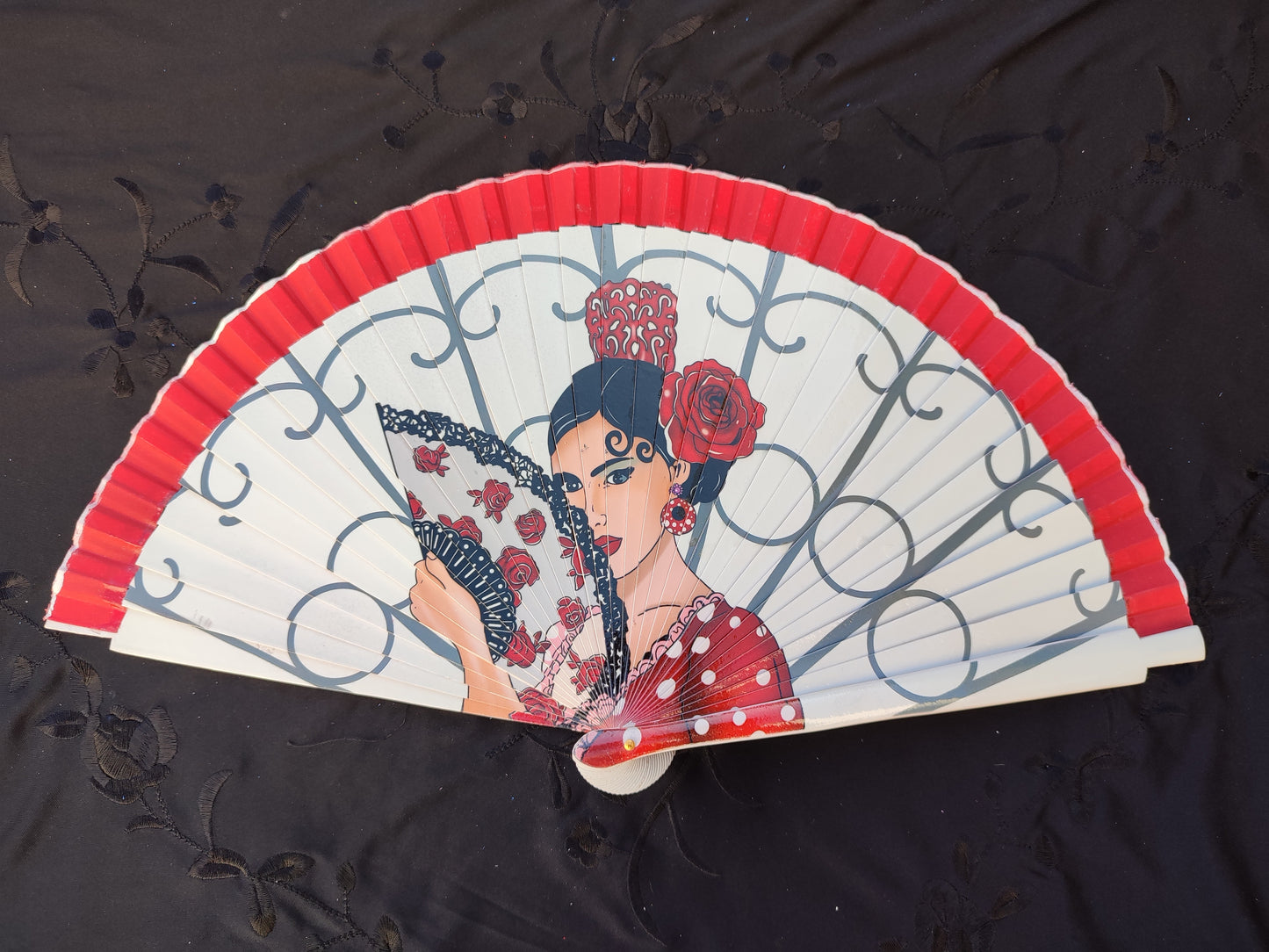 Abanico "Flamenca" rojo
