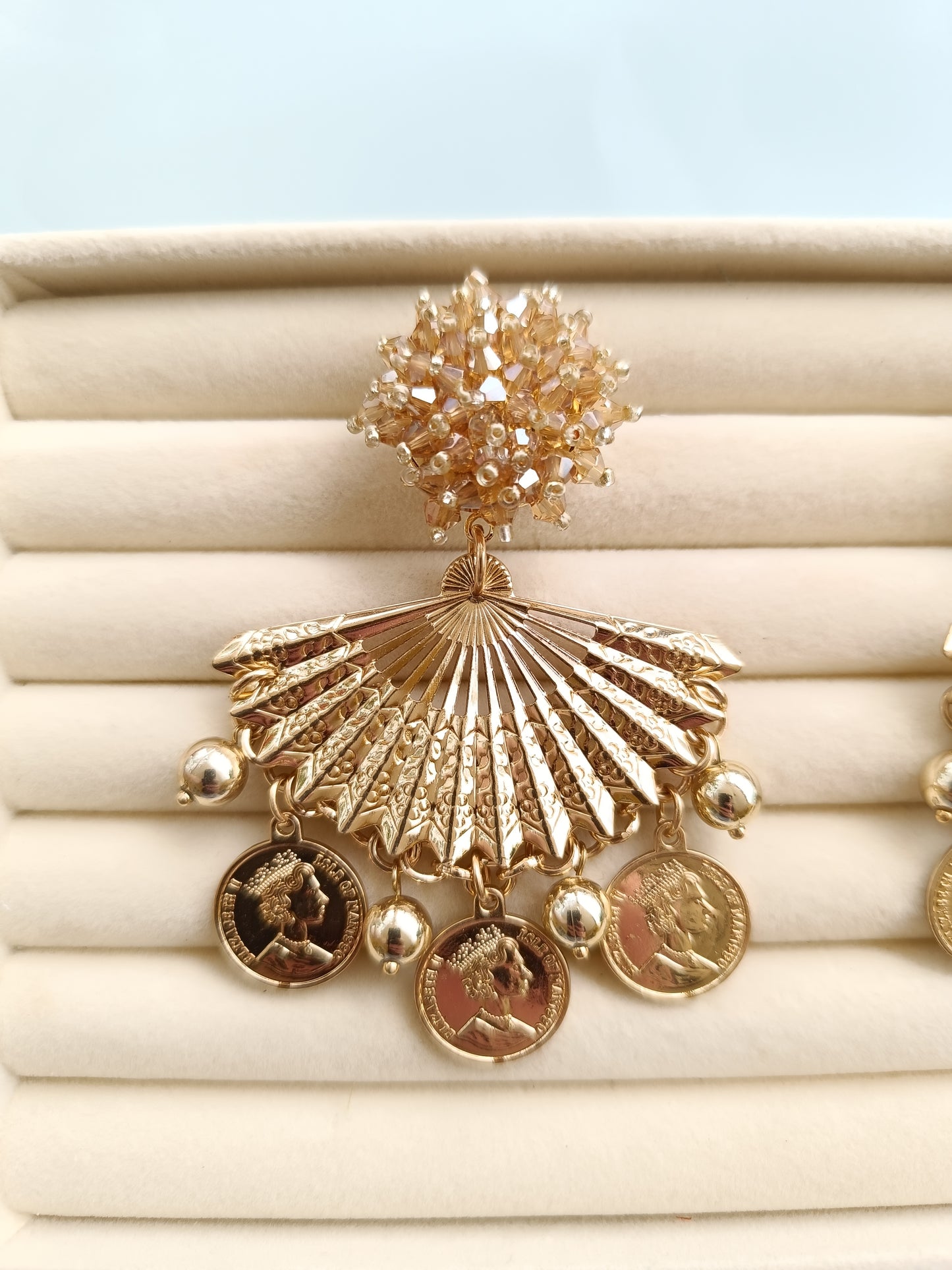 Pendientes "Navia" beige