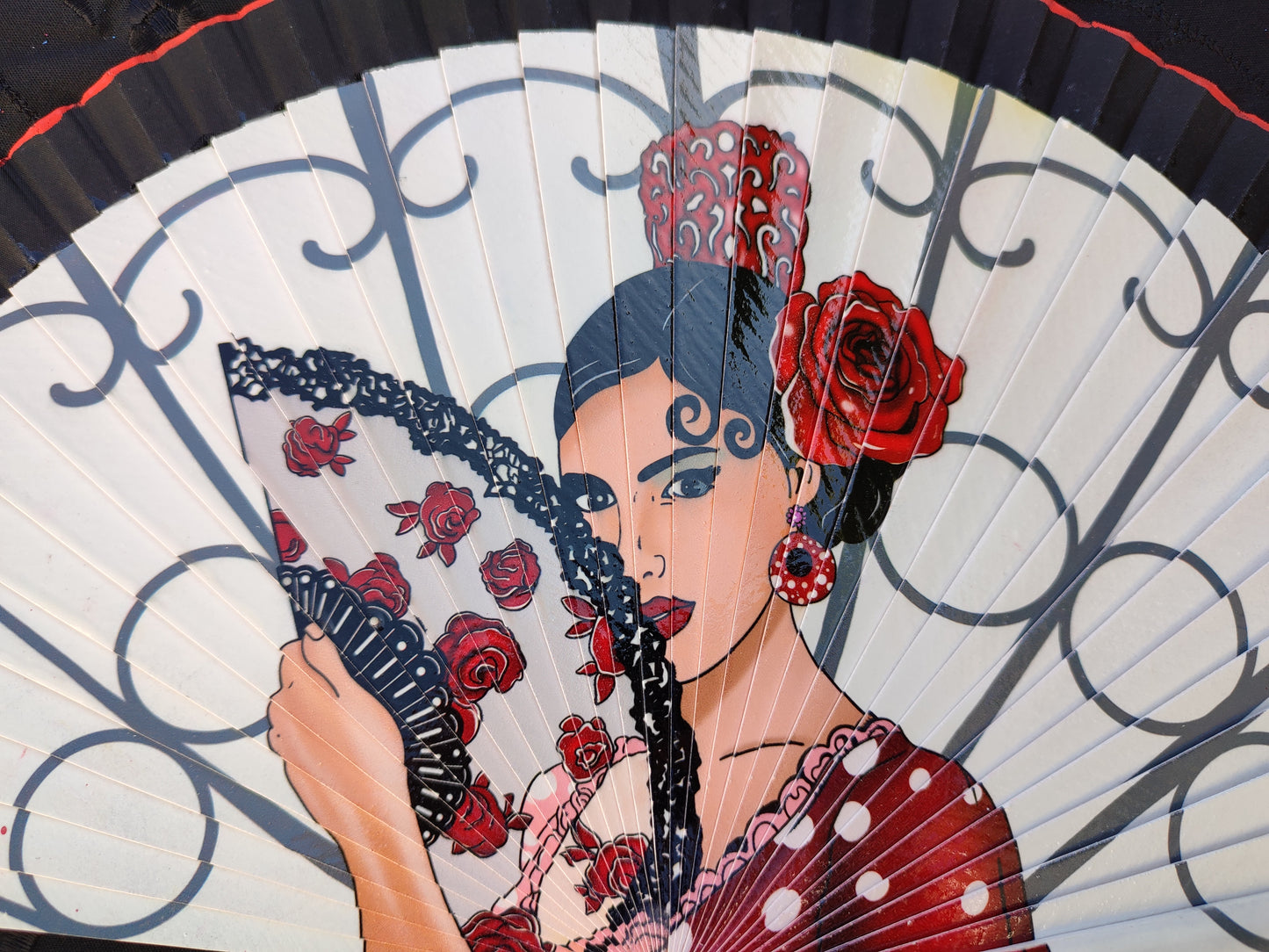 Abanico "Flamenca" negro