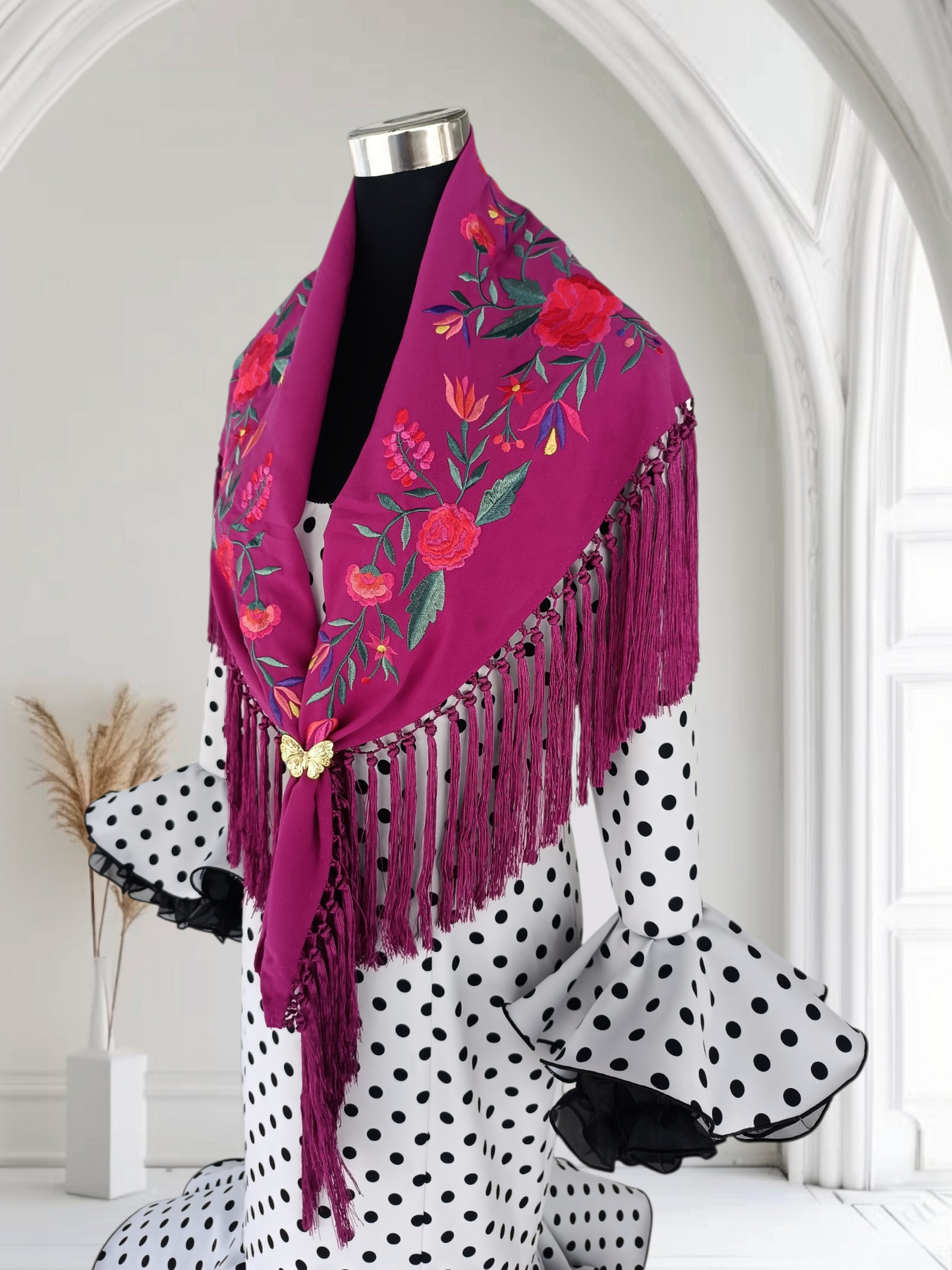 Mantón "Praga" buganvilla