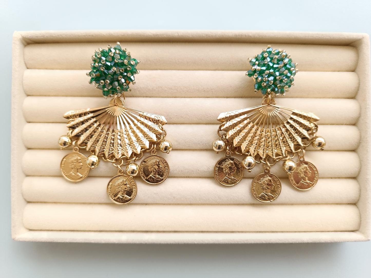 Pendientes "Navia" esmeralda