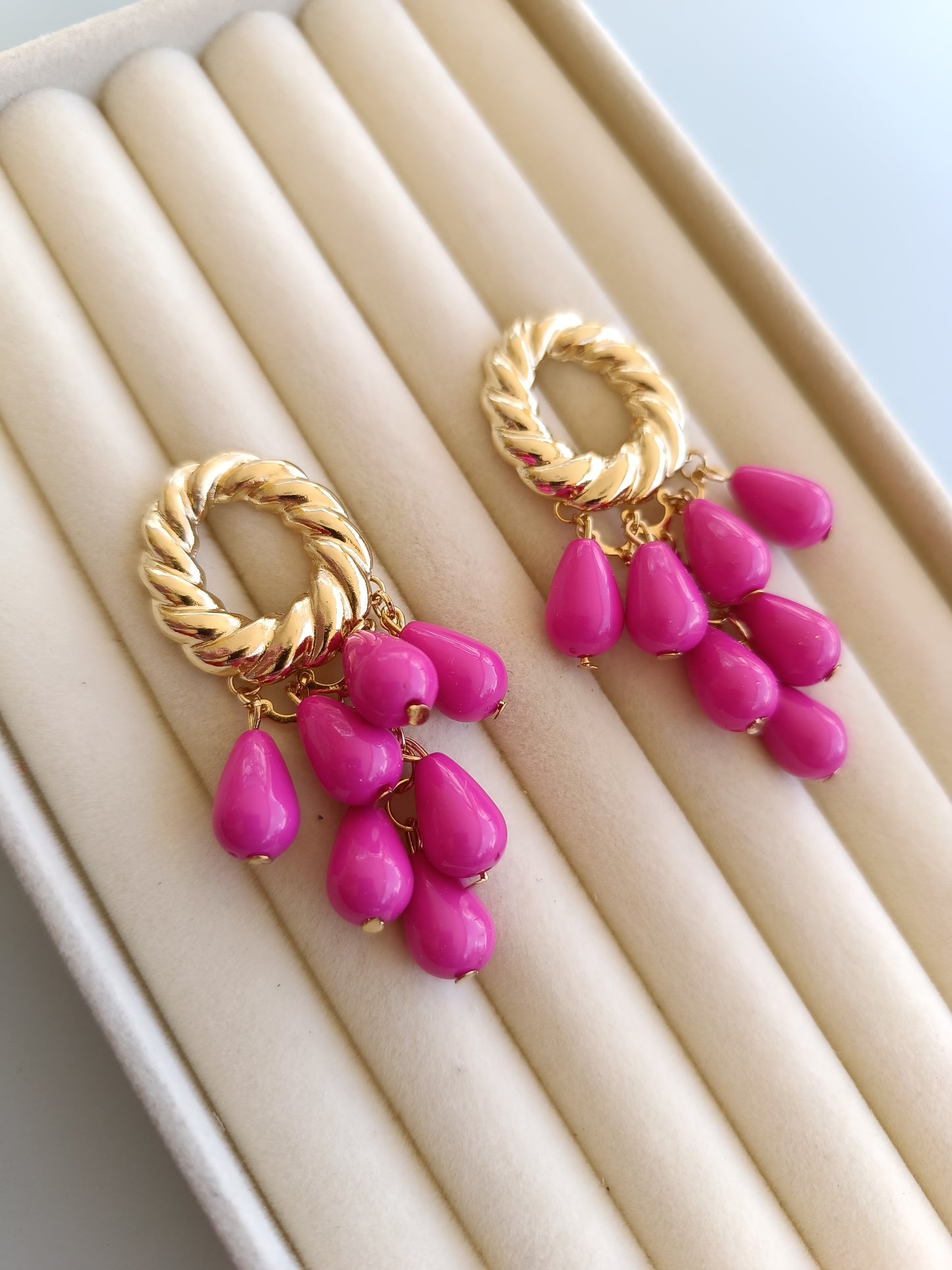 Pendientes "Almanzora" fucsia