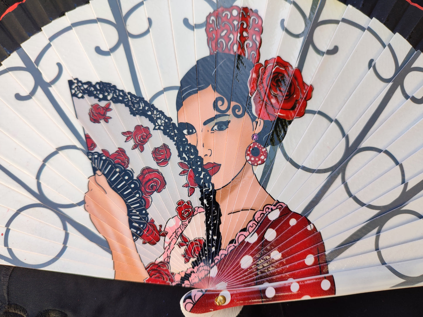 Abanico "Flamenca" negro