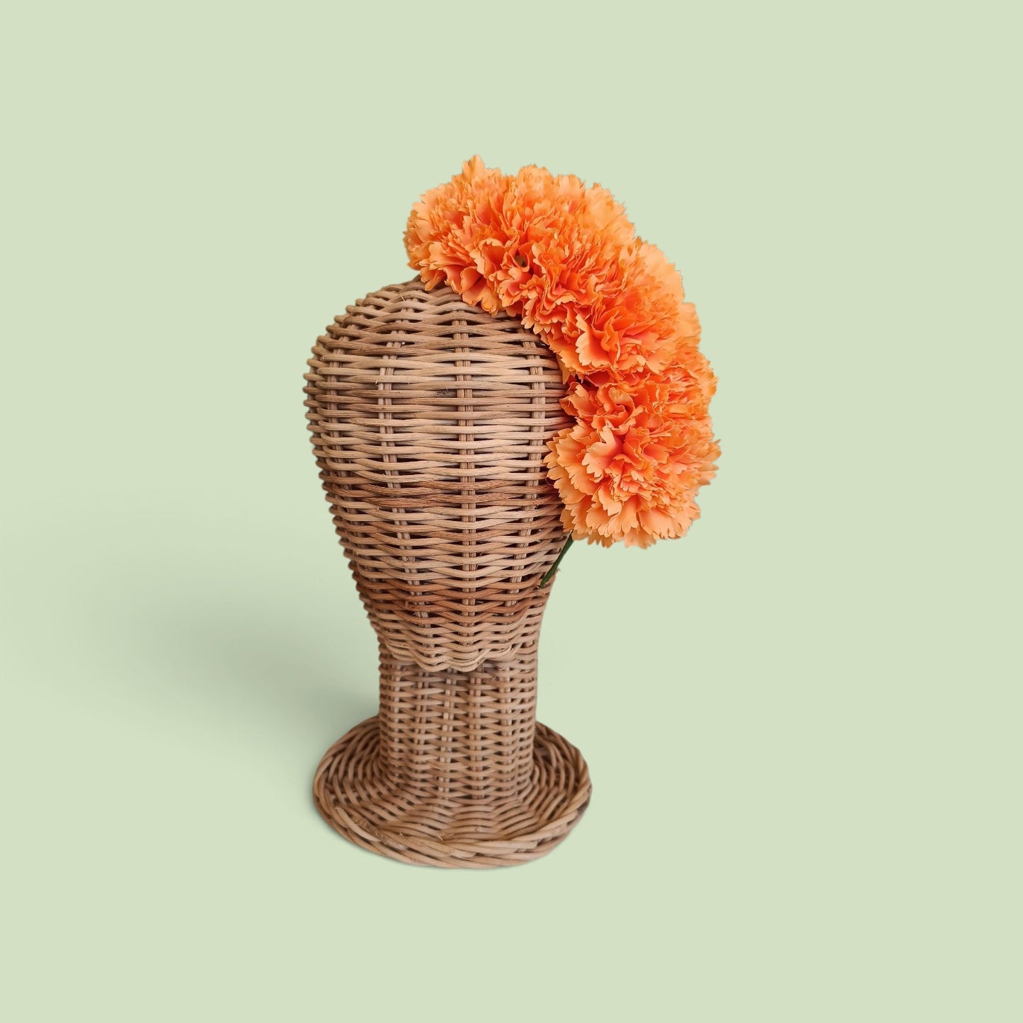 Corona de claveles mandarina
