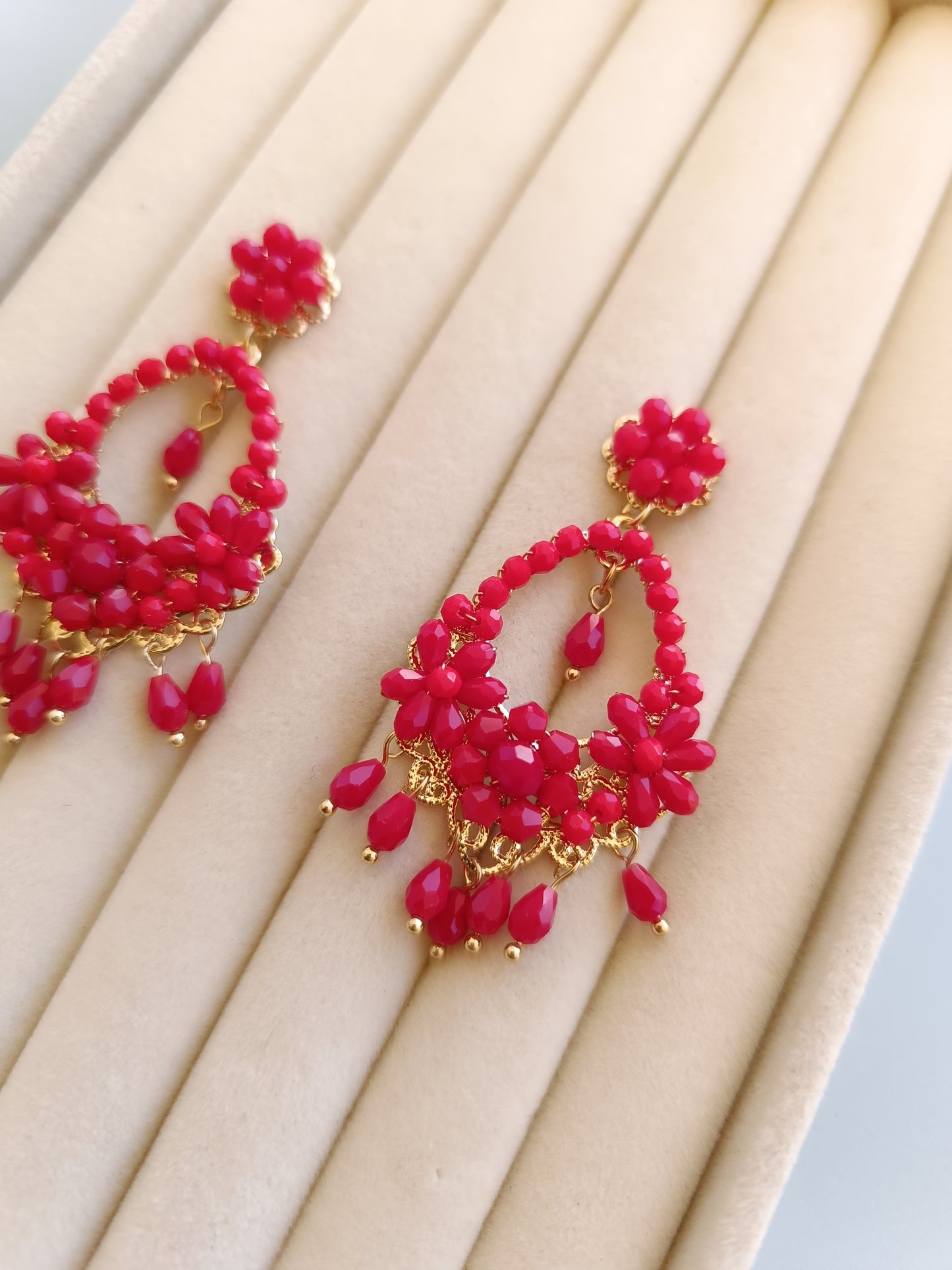 Pendientes "Jarama" rojo