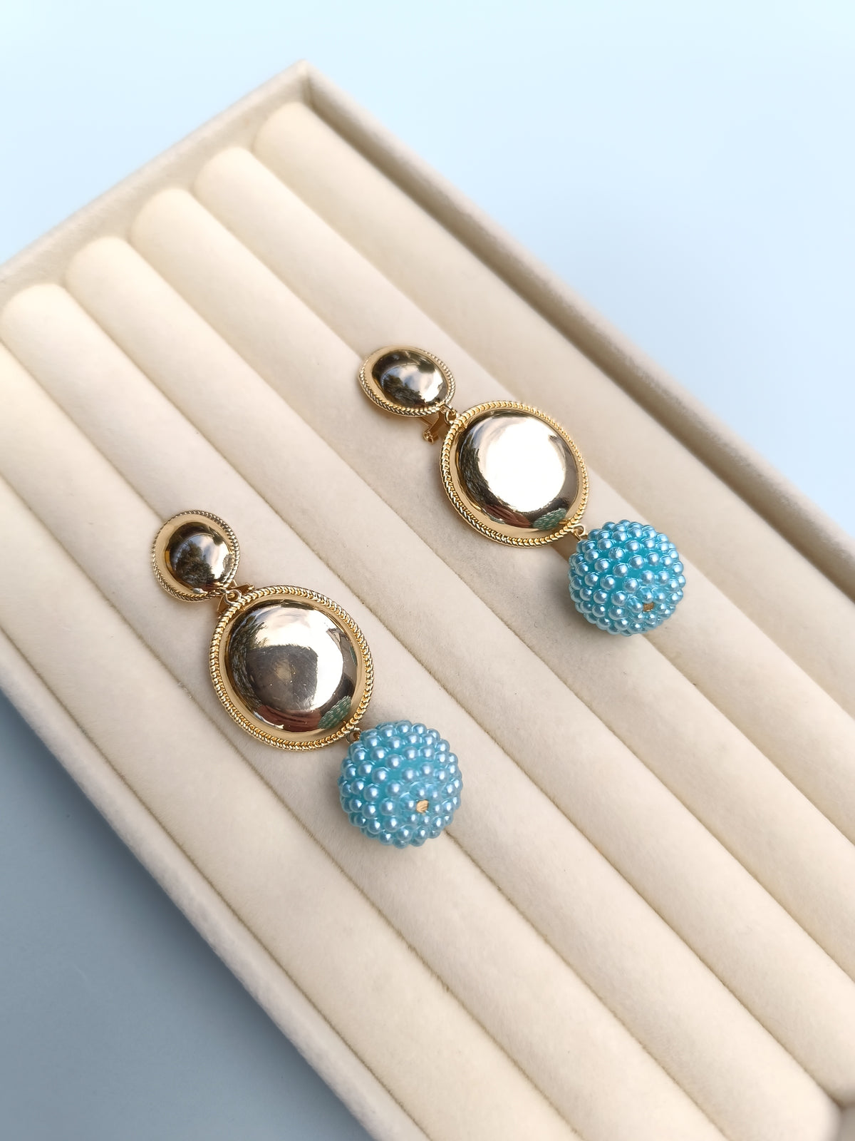 Pendientes abalorios azules