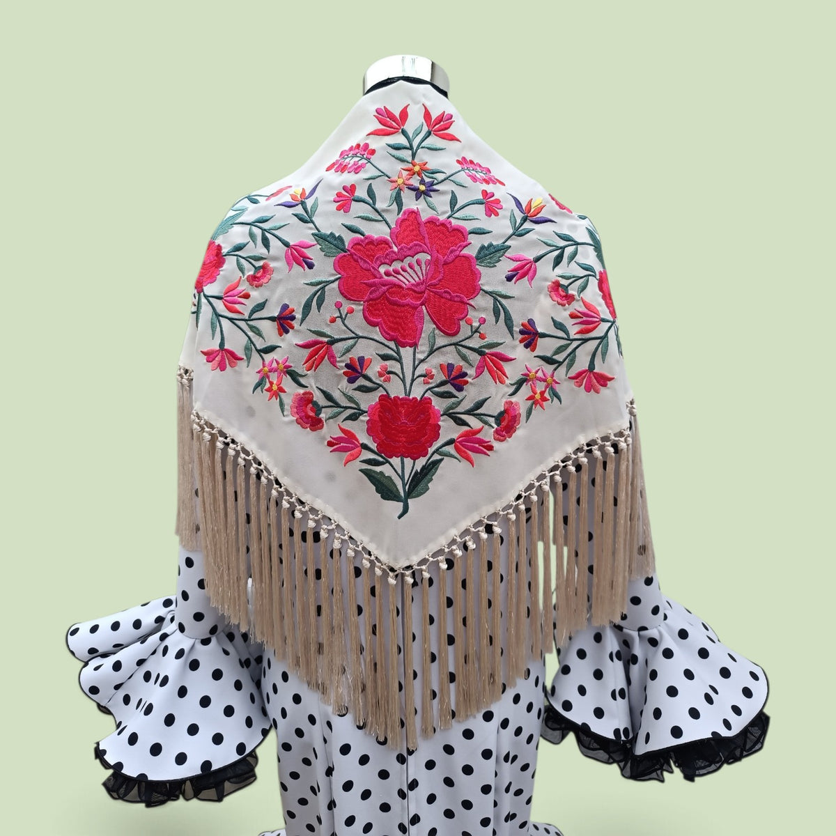 "Prague" multicolor beige shawl