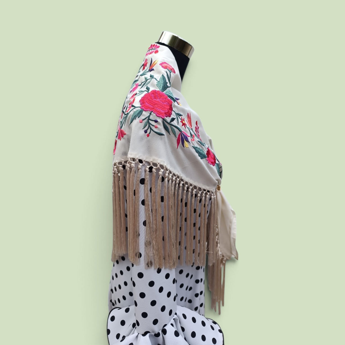"Prague" multicolor beige shawl