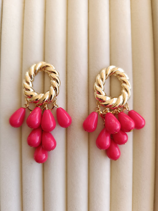Pendientes "Almanzora" rojo rosado