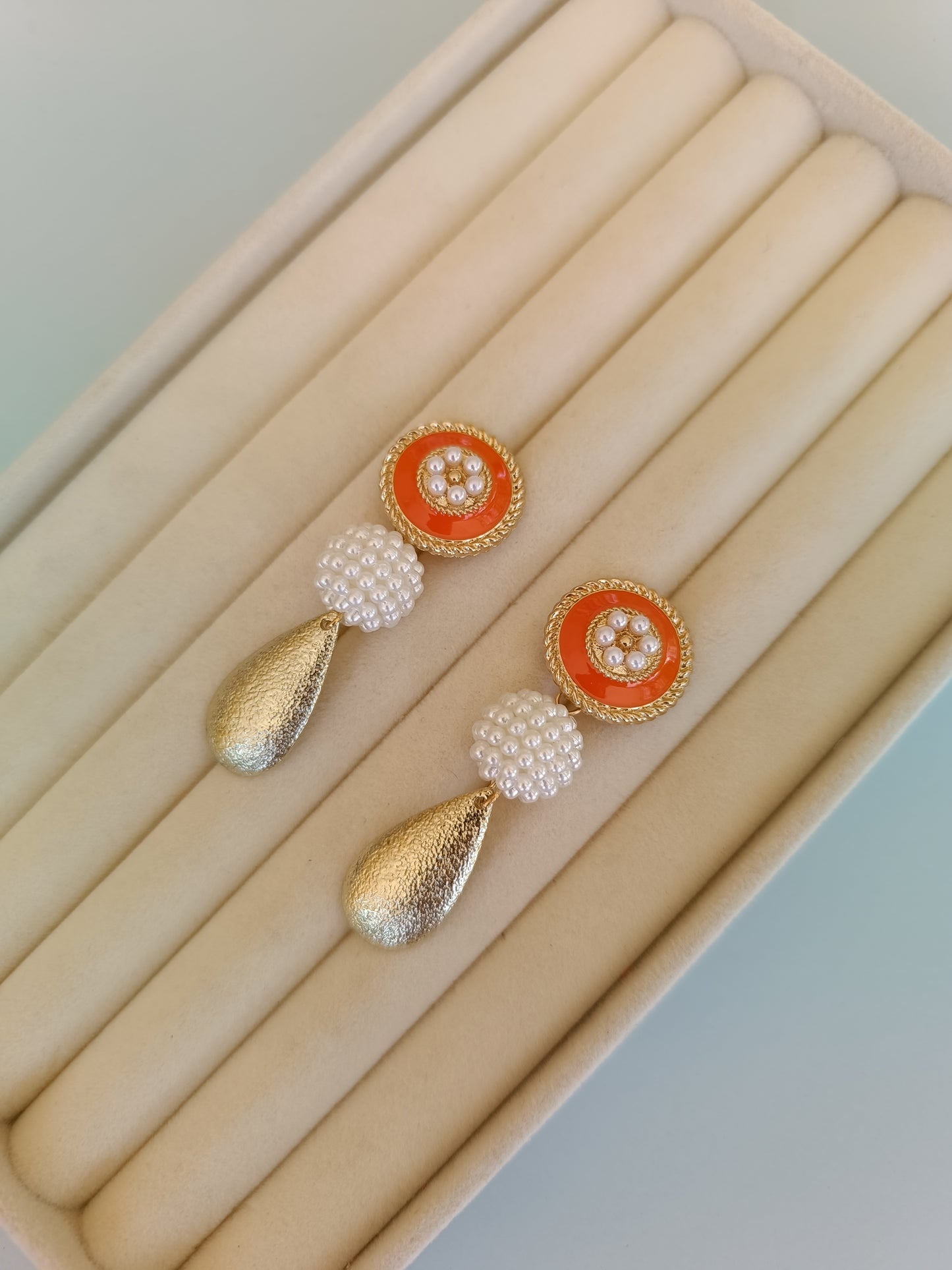 Pendientes "Esla" naranja