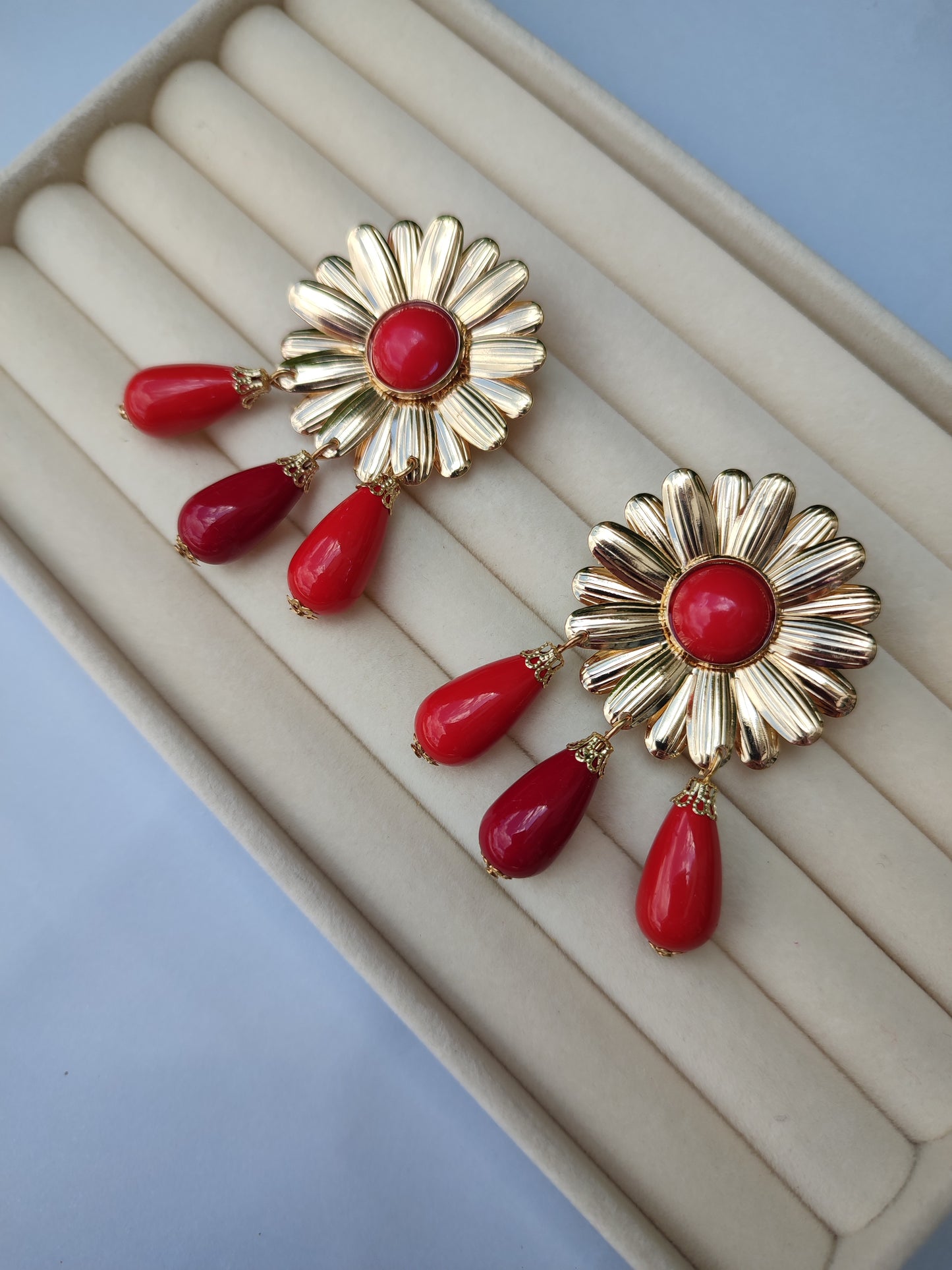 Pendientes "Margarita" rojos