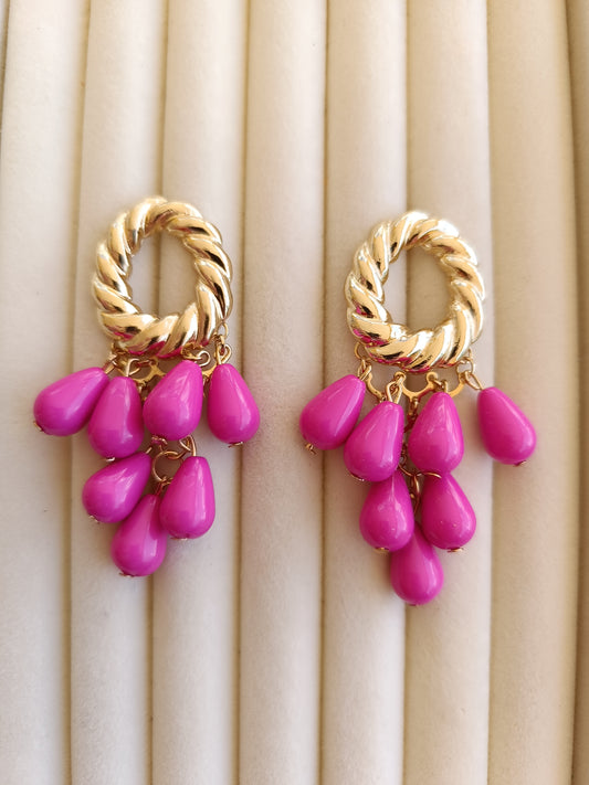 Pendientes "Almanzora" fucsia