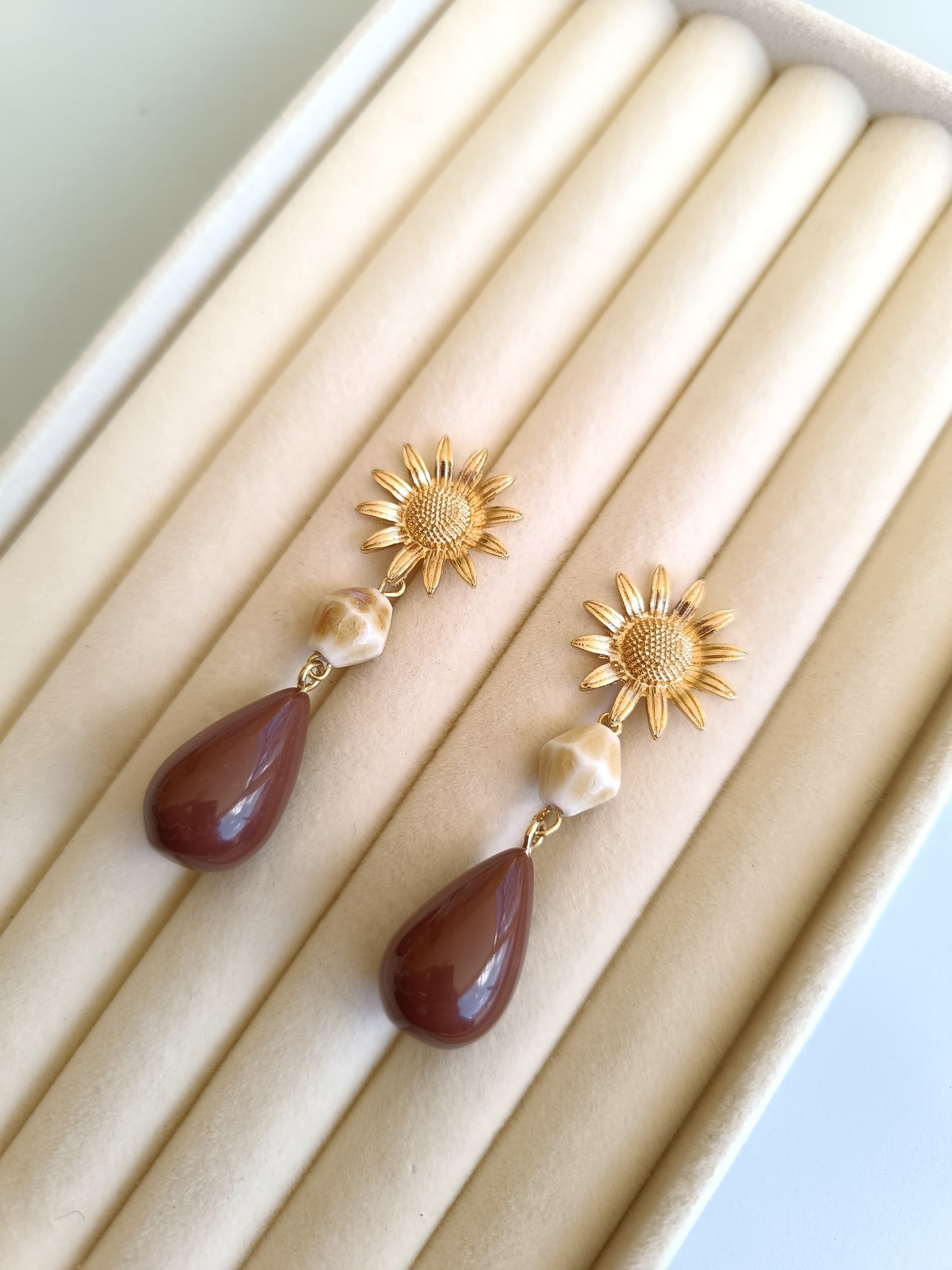 Pendientes "Soleá" marrón
