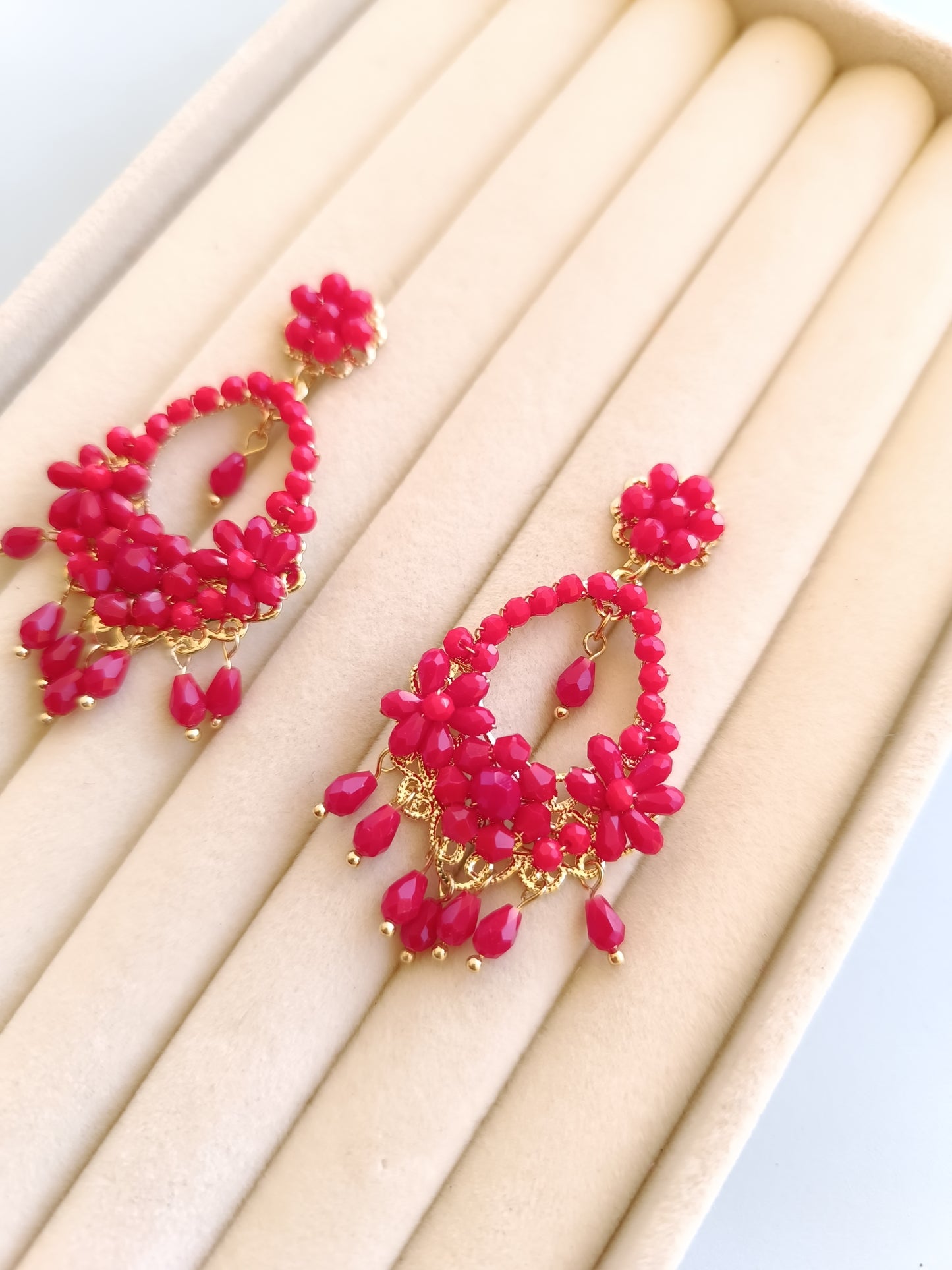 Pendientes "Jarama" rojo