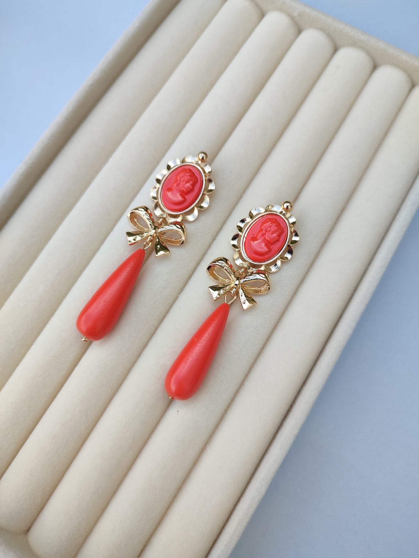 Pendientes "Edurne" coral