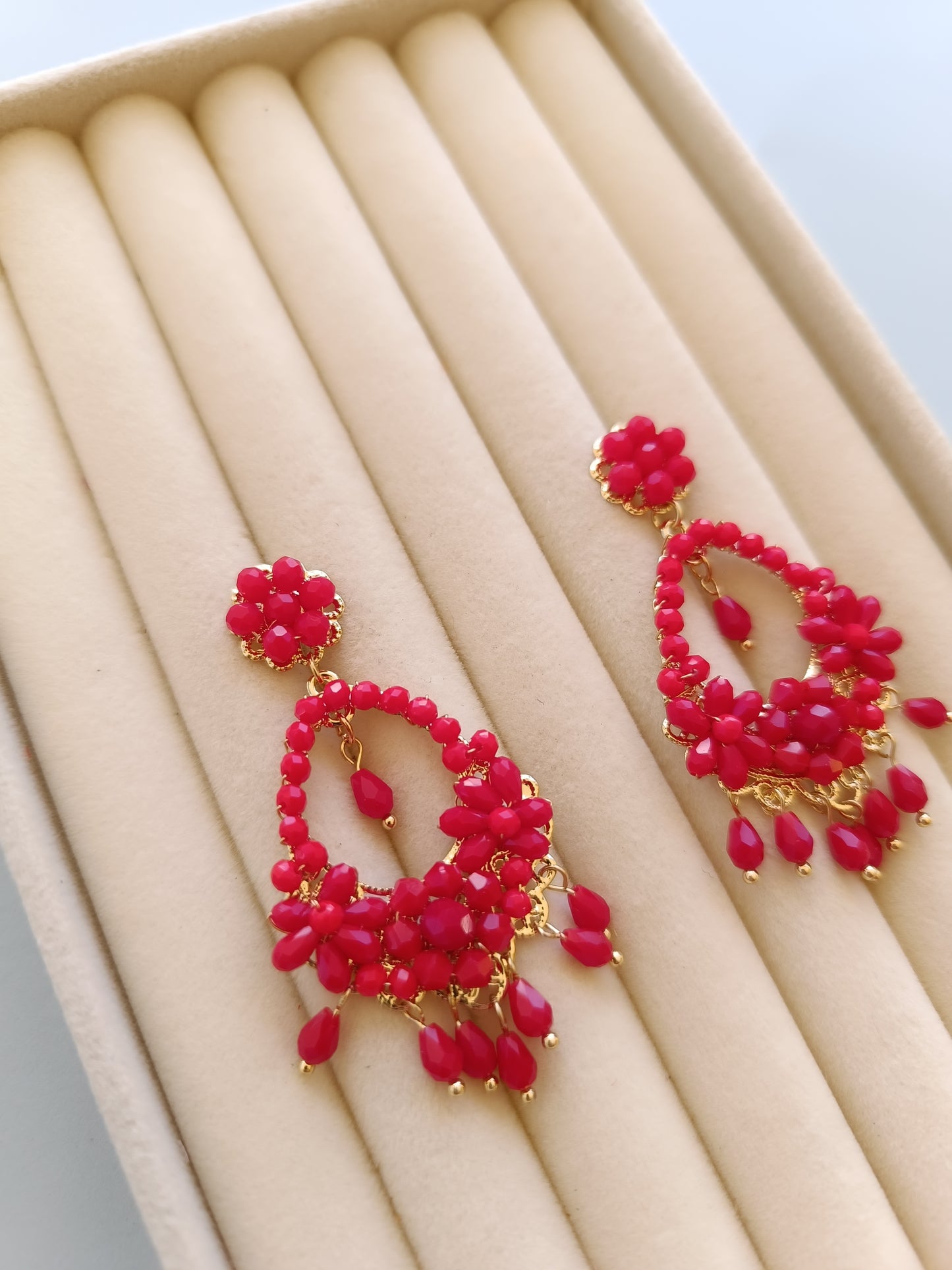 Pendientes "Jarama" rojo