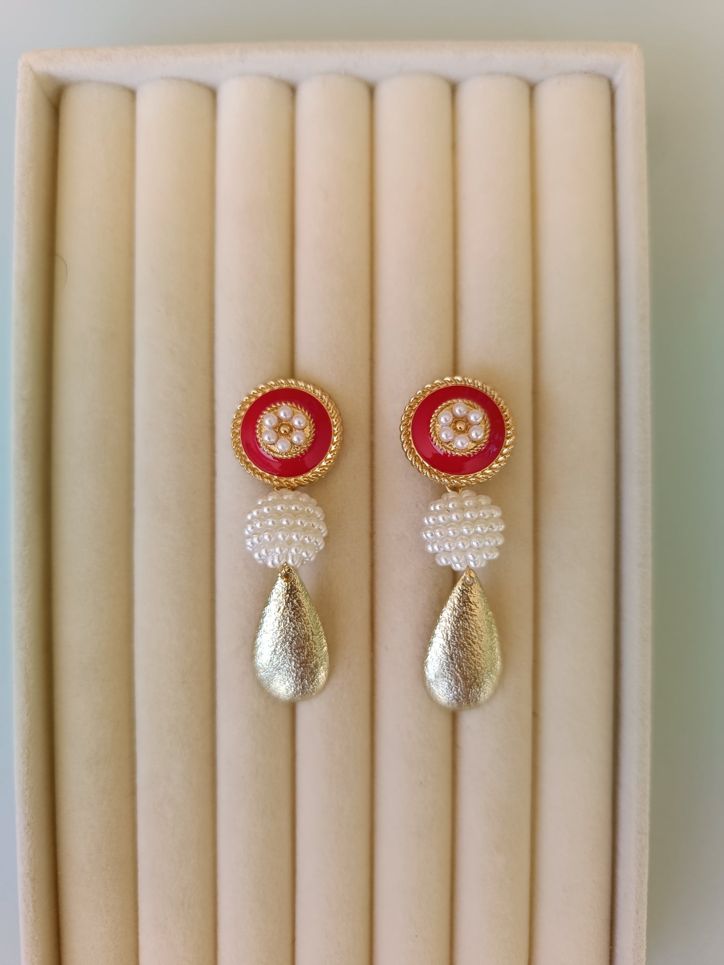 Pendientes "Esla" rojo