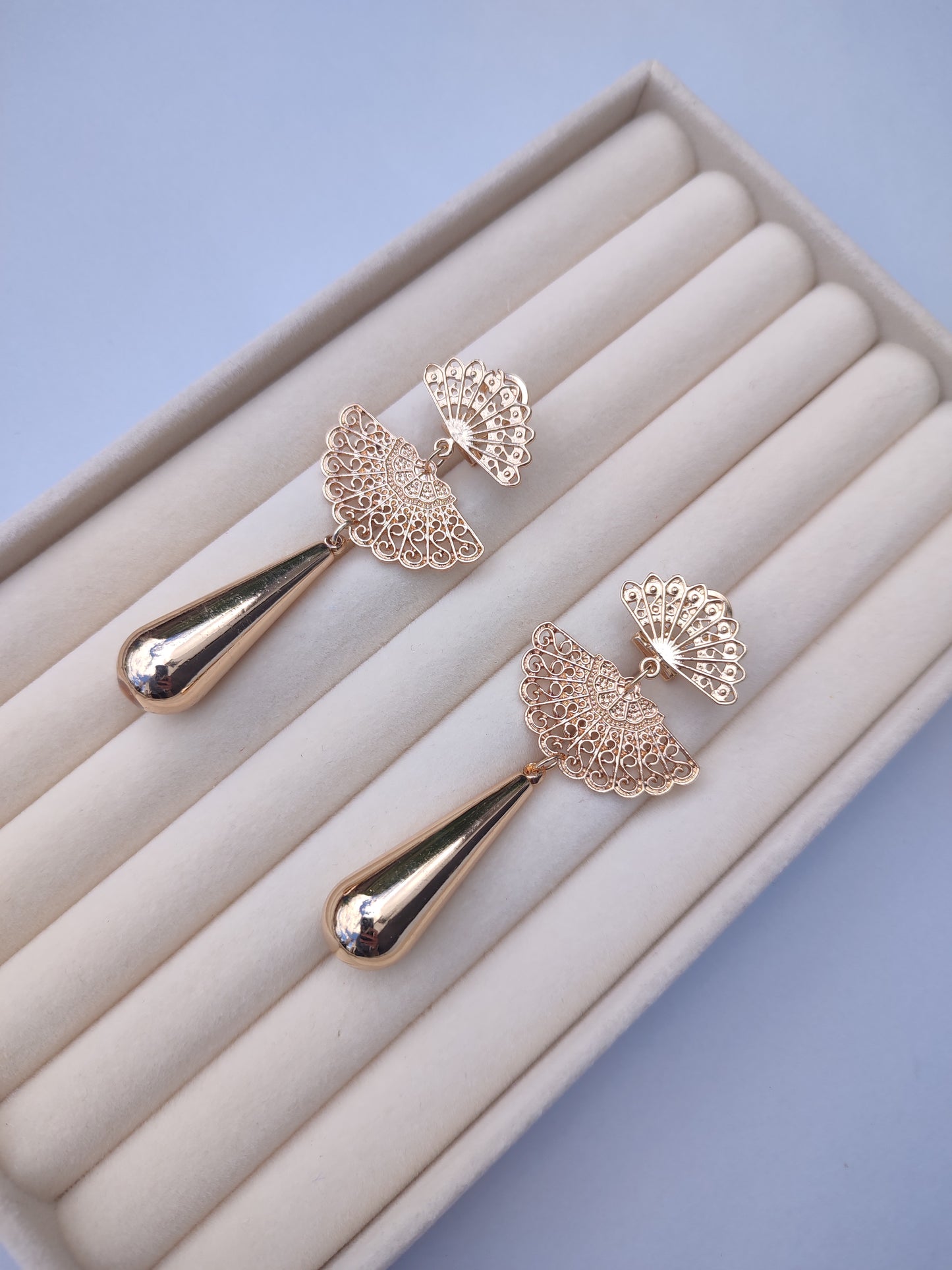 Pendientes doble abanico