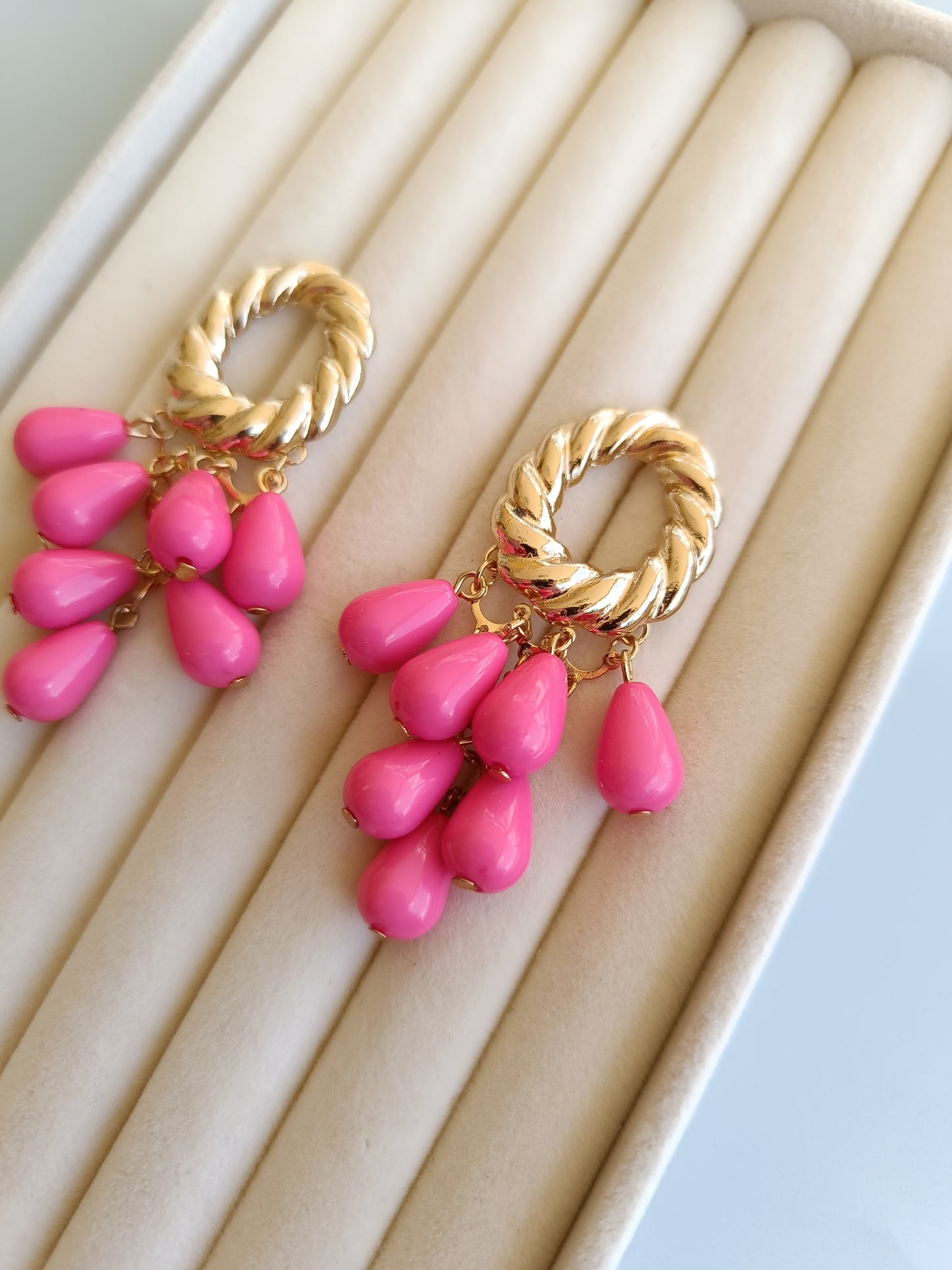 Pendientes "Almanzora" rosa chicle