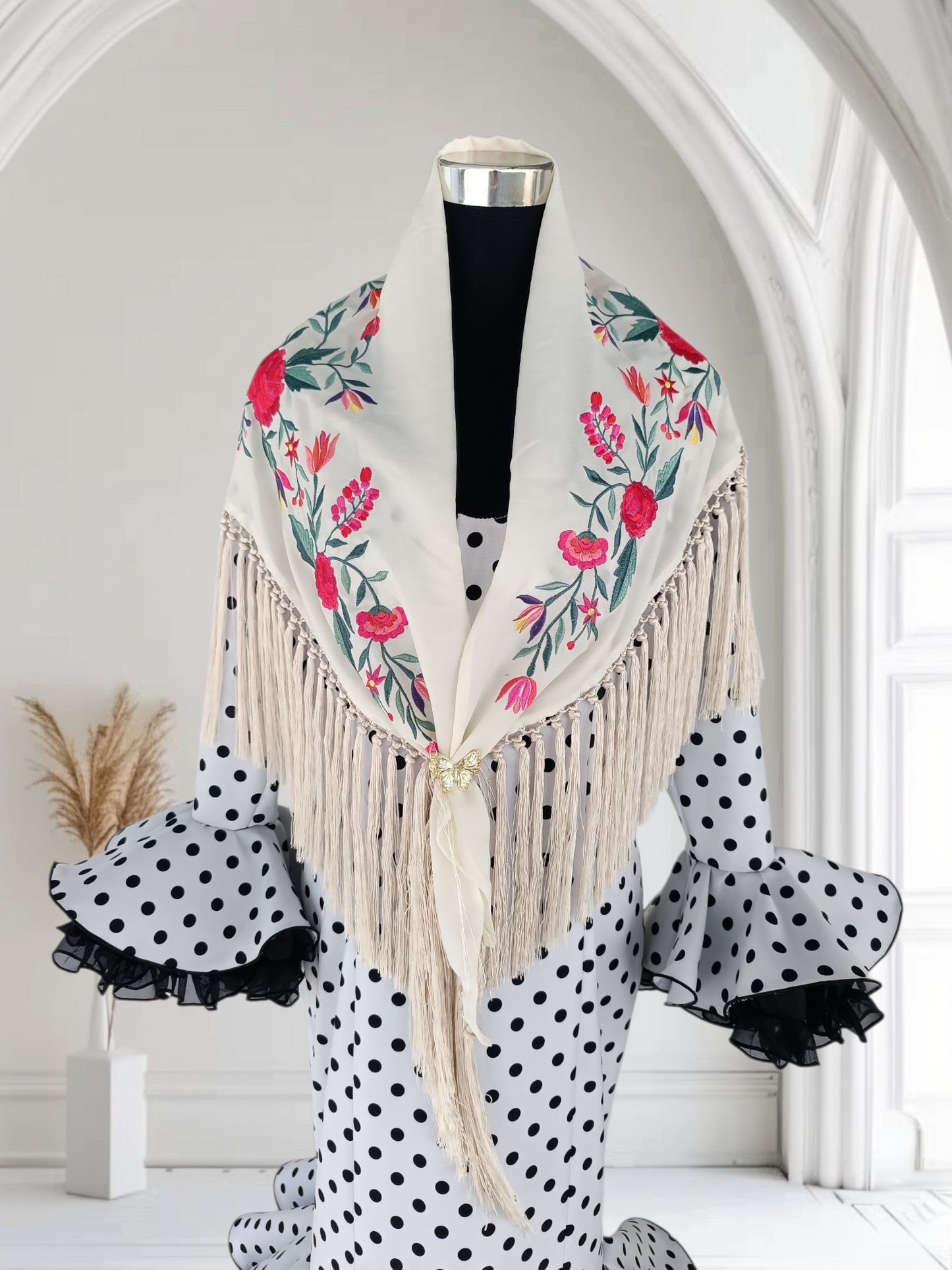 Mantón "Praga" beige multicolor