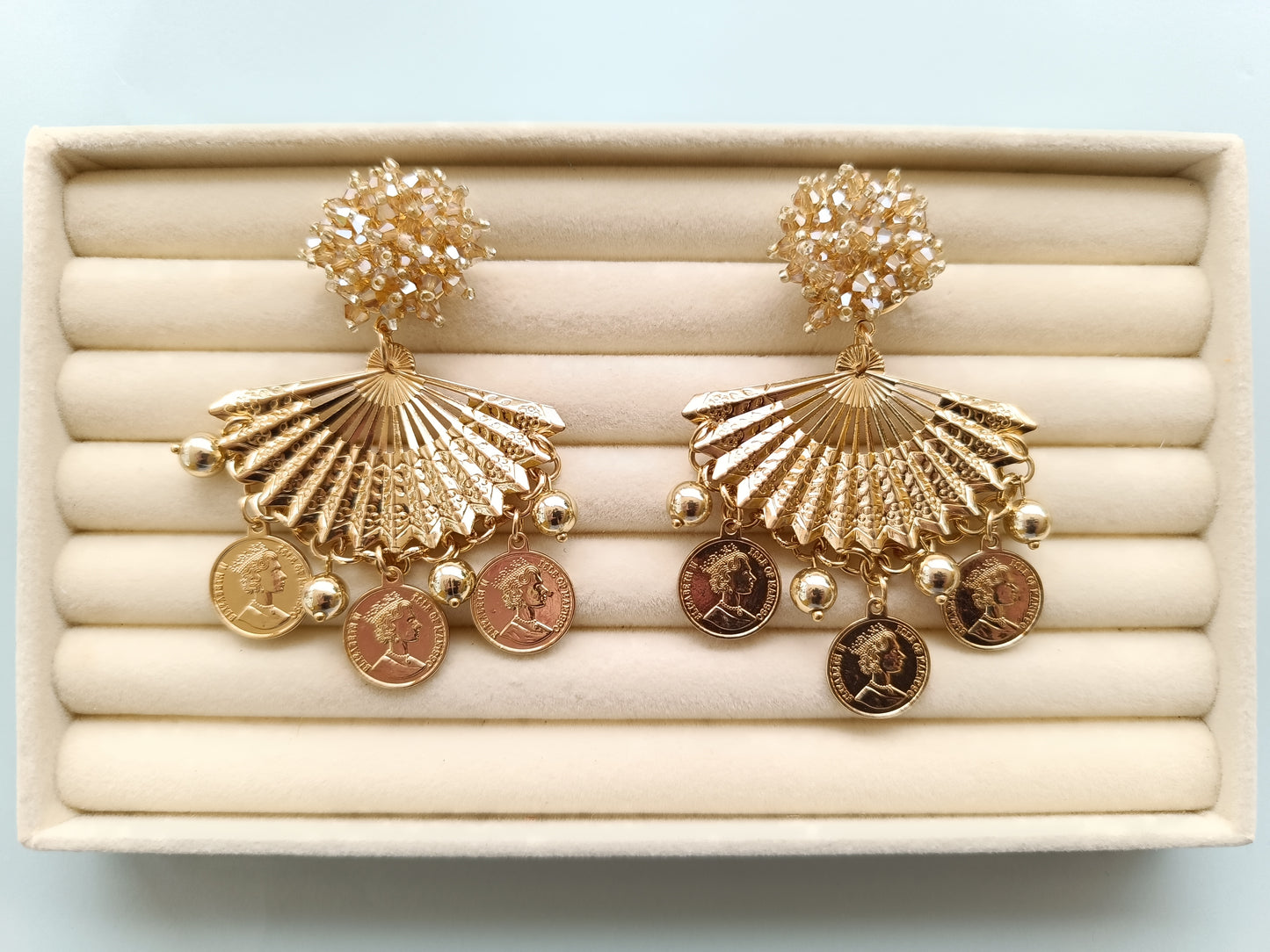 Pendientes "Navia" beige
