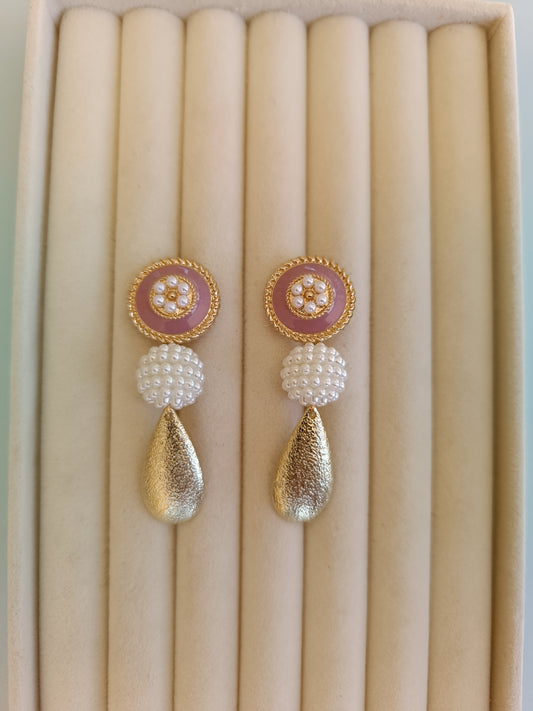 Pendientes "Esla" rosa empolvado