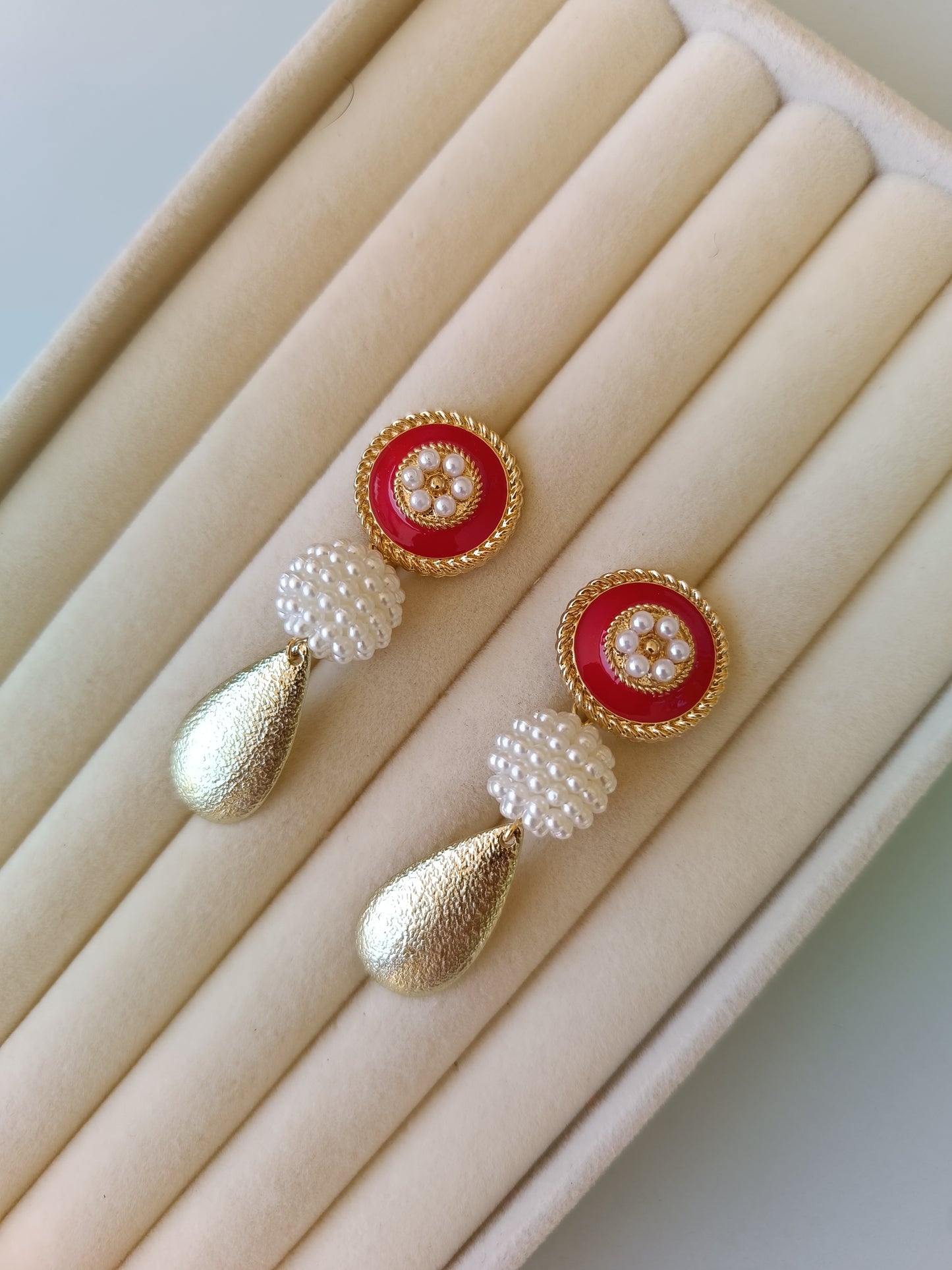 Pendientes "Esla" rojo