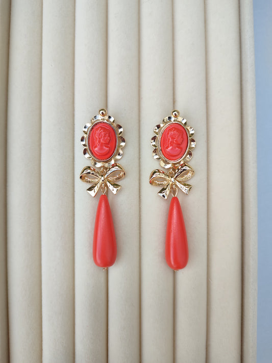 Pendientes "Edurne" coral