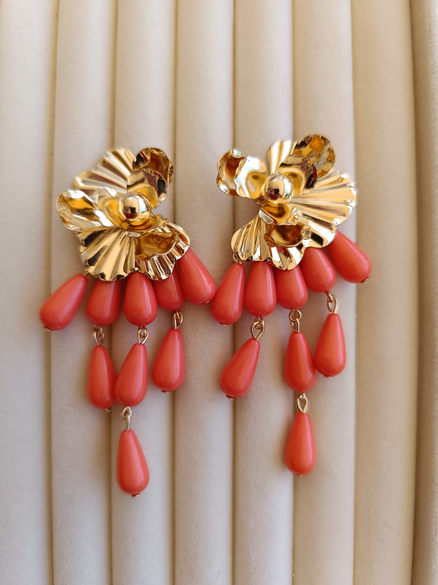 Pendientes "Eliche" naranja claro