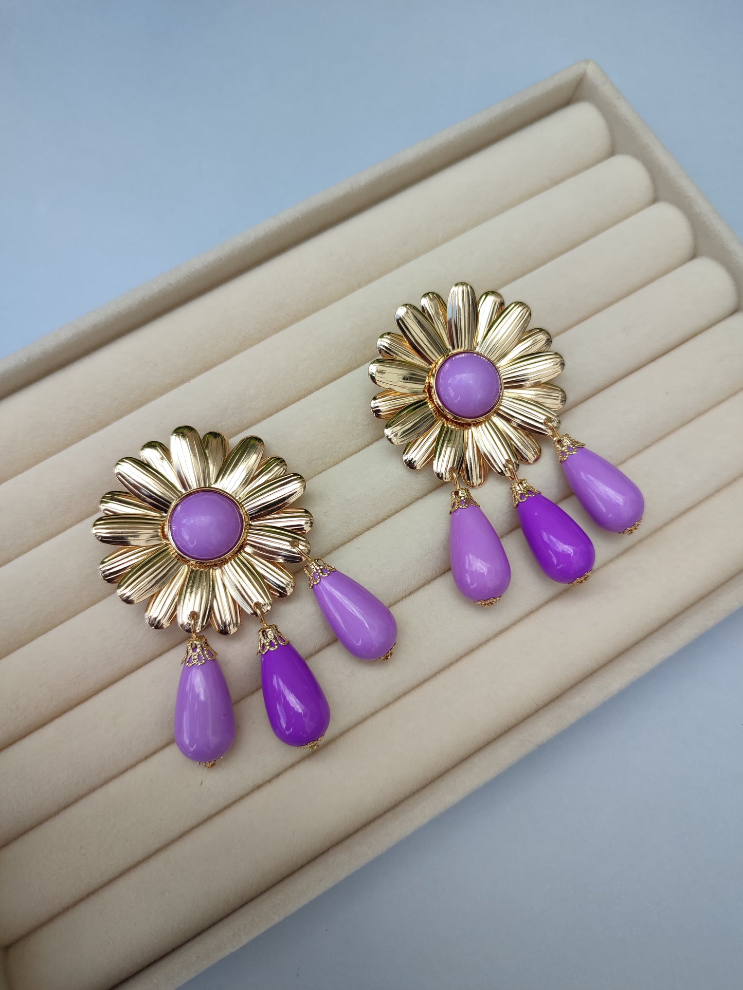 Pendientes "Margarita" lila