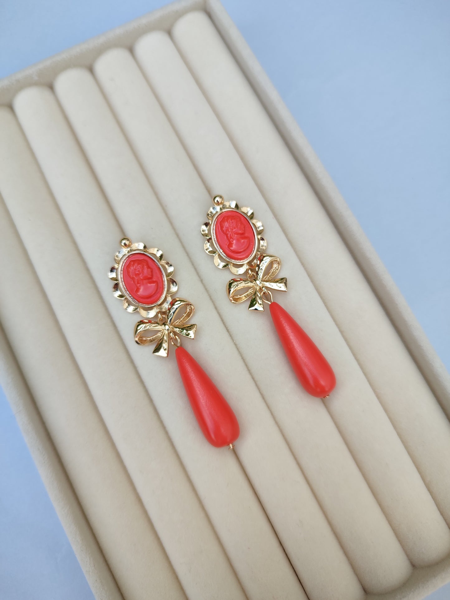 Pendientes "Edurne" coral
