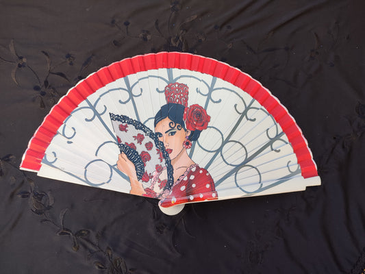 Abanico "Flamenca" rojo