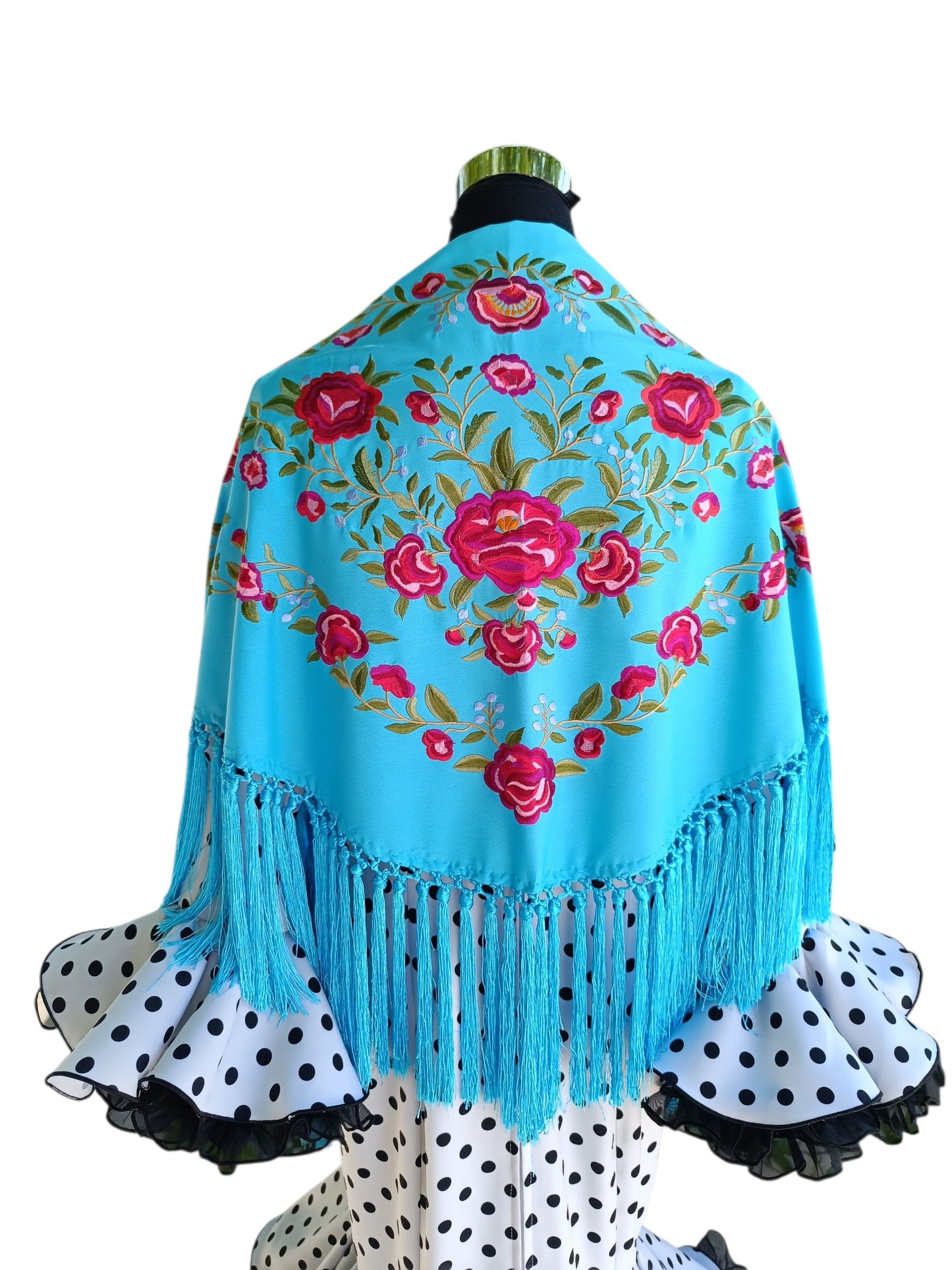 Mantoncillo "Macarena" azul turquesa