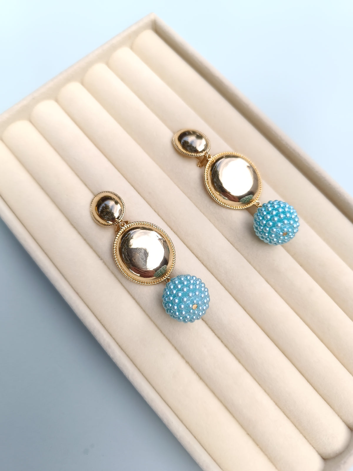 Pendientes abalorios azules