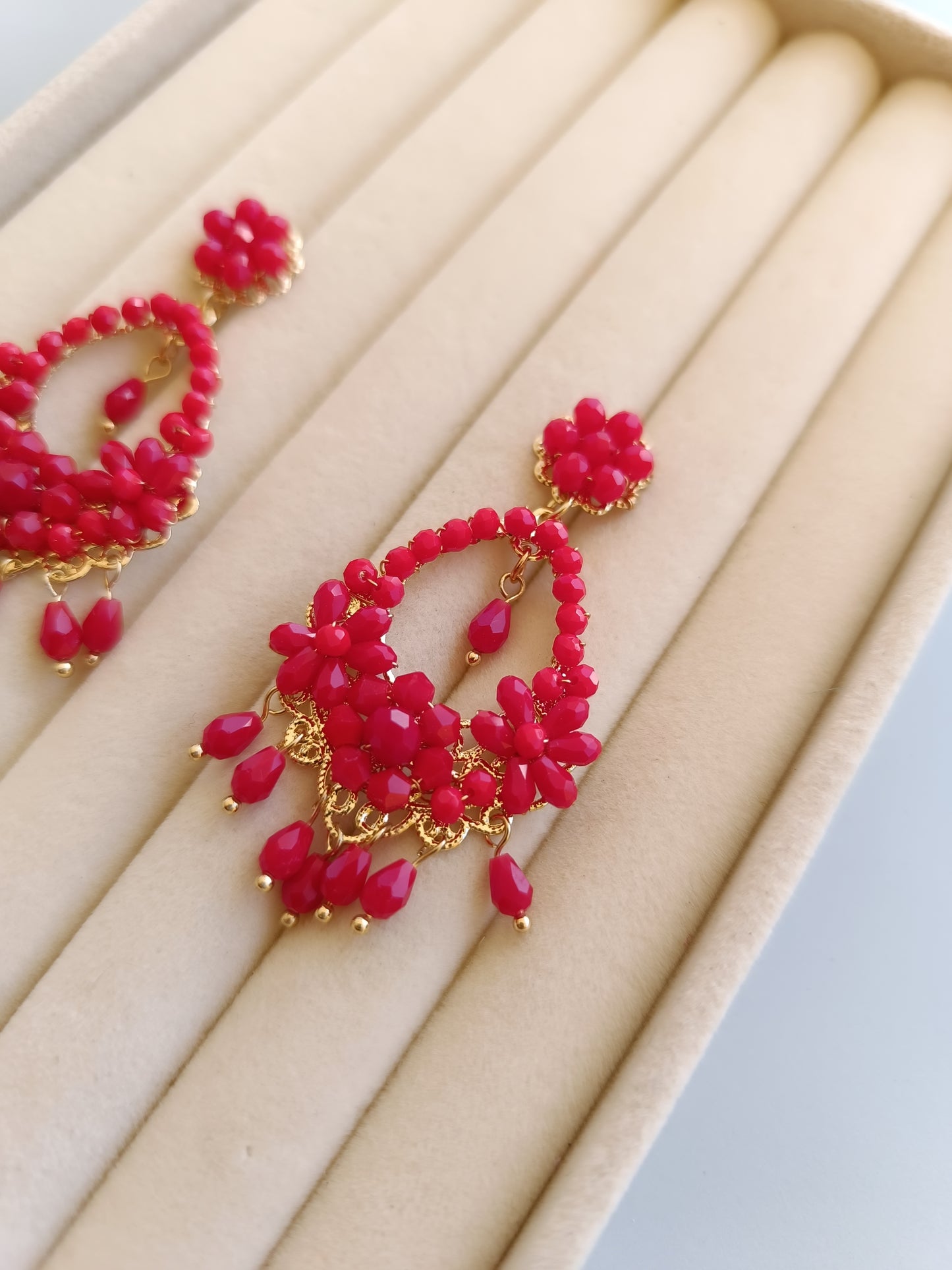 Pendientes "Jarama" rojo
