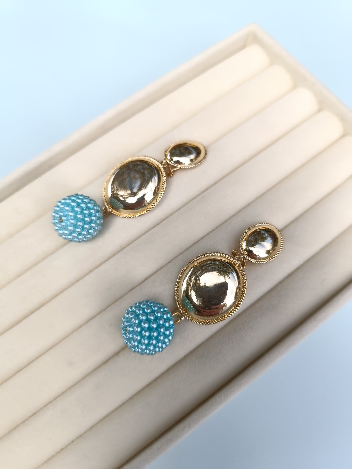 Pendientes abalorios azules