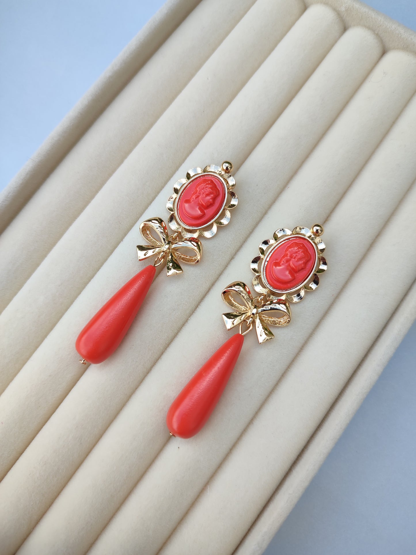 Pendientes "Edurne" coral