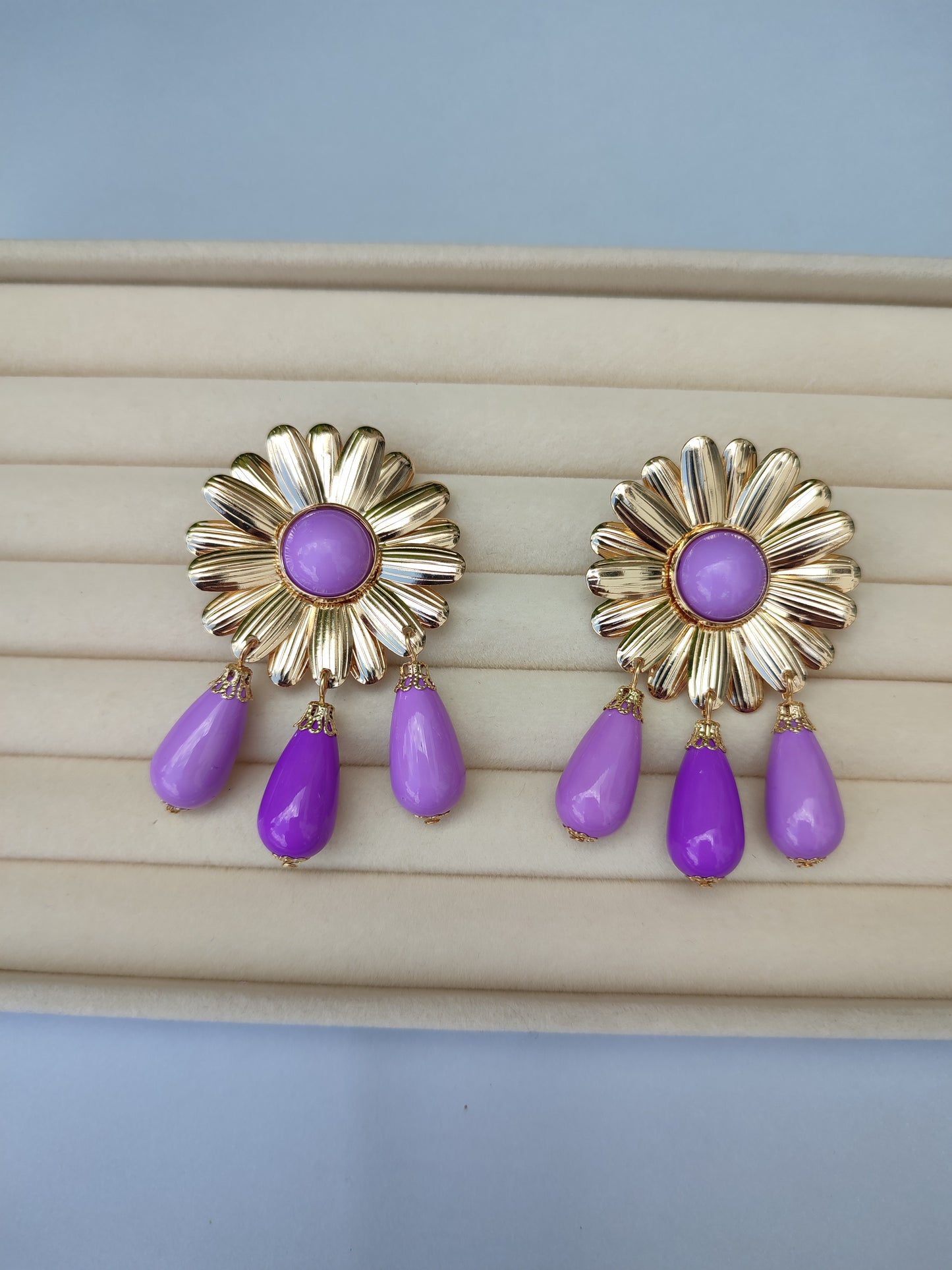 Pendientes "Margarita" lila