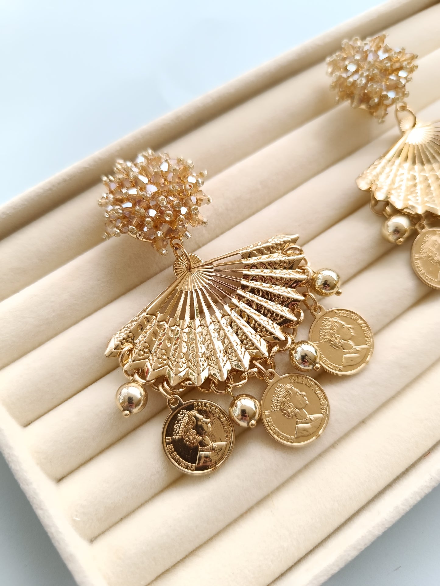 Pendientes "Navia" beige