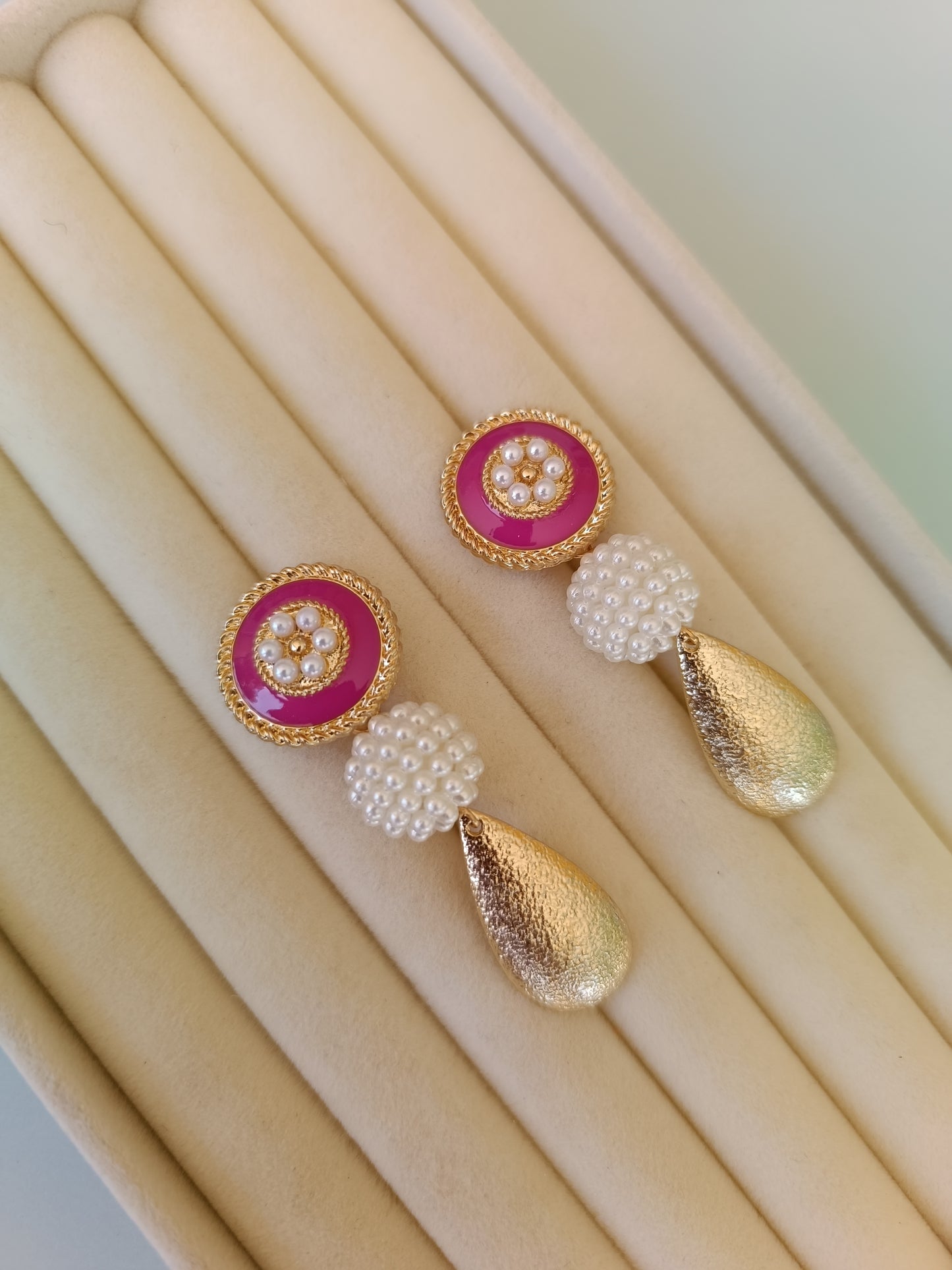 Pendientes "Esla" rosa fucsia