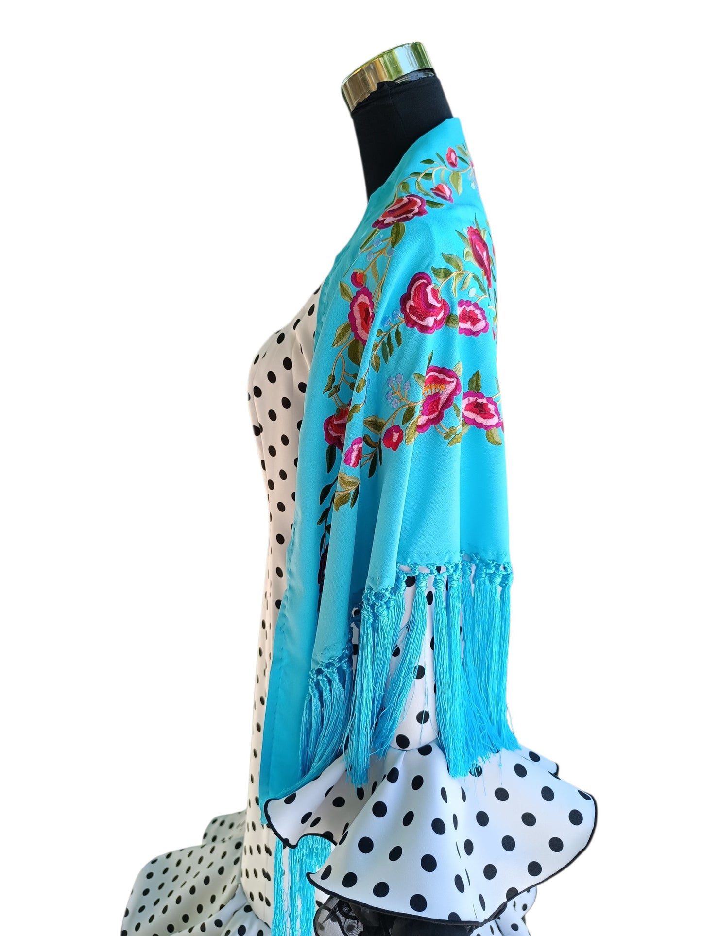 Mantoncillo "Macarena" azul turquesa