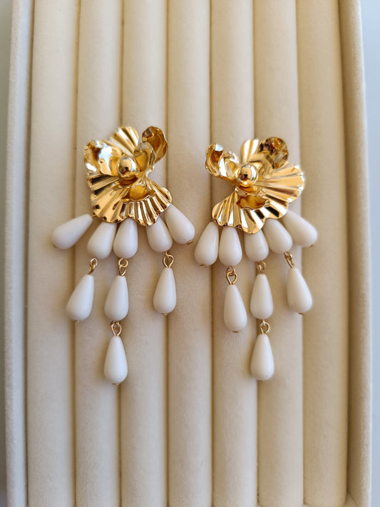 Pendientes "Eliche" beige