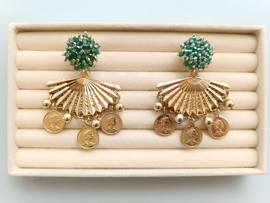 Pendientes "Navia" esmeralda