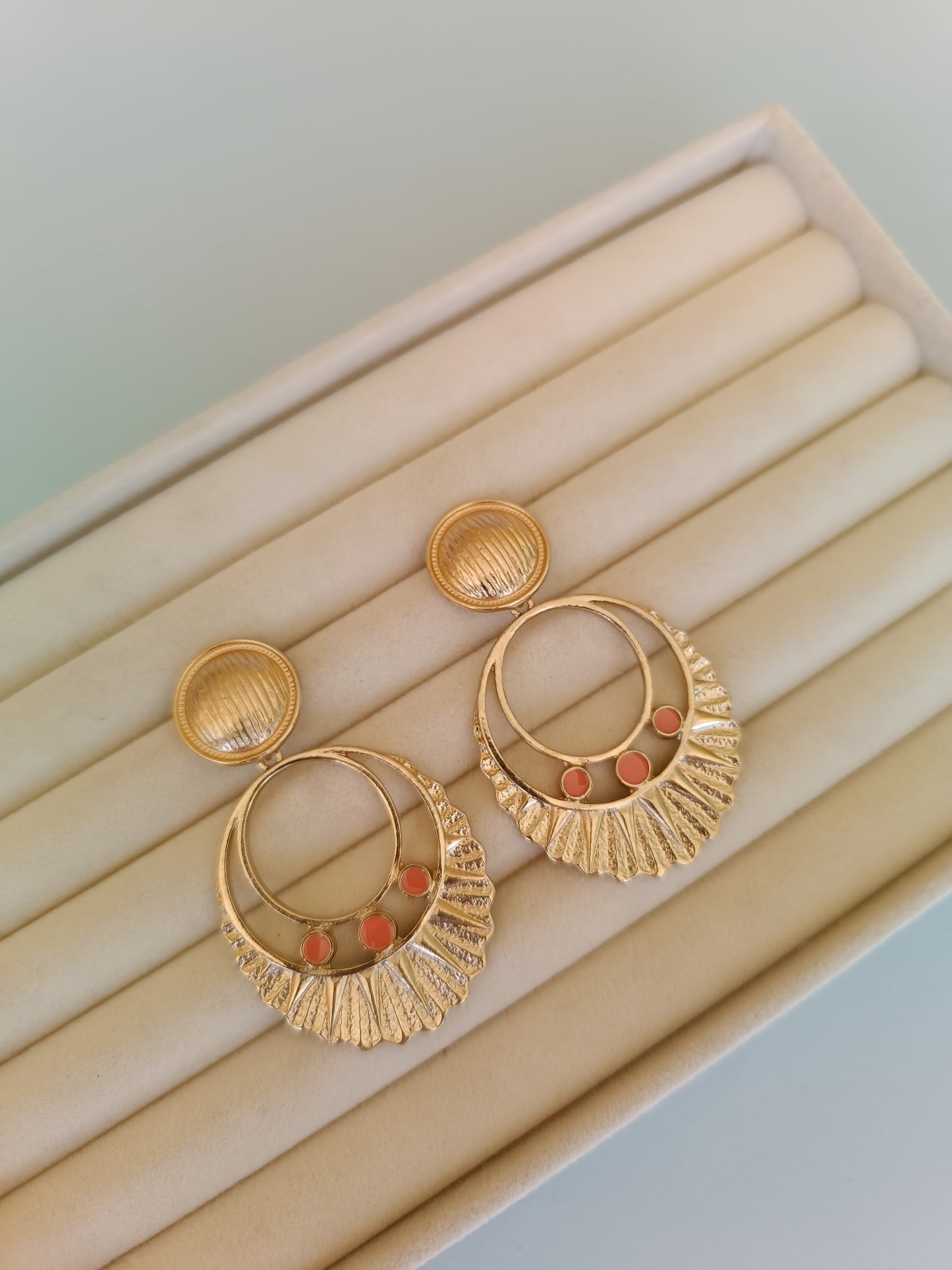 Pendientes "Tormes" naranjas
