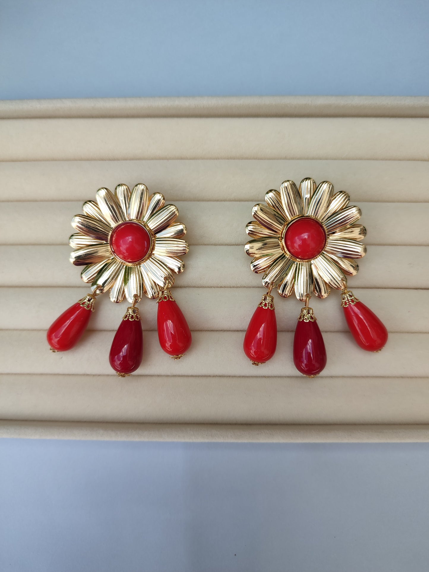 Pendientes "Margarita" rojos