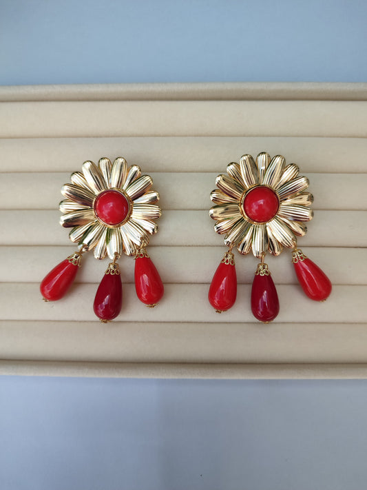 Pendientes "Margarita" rojos