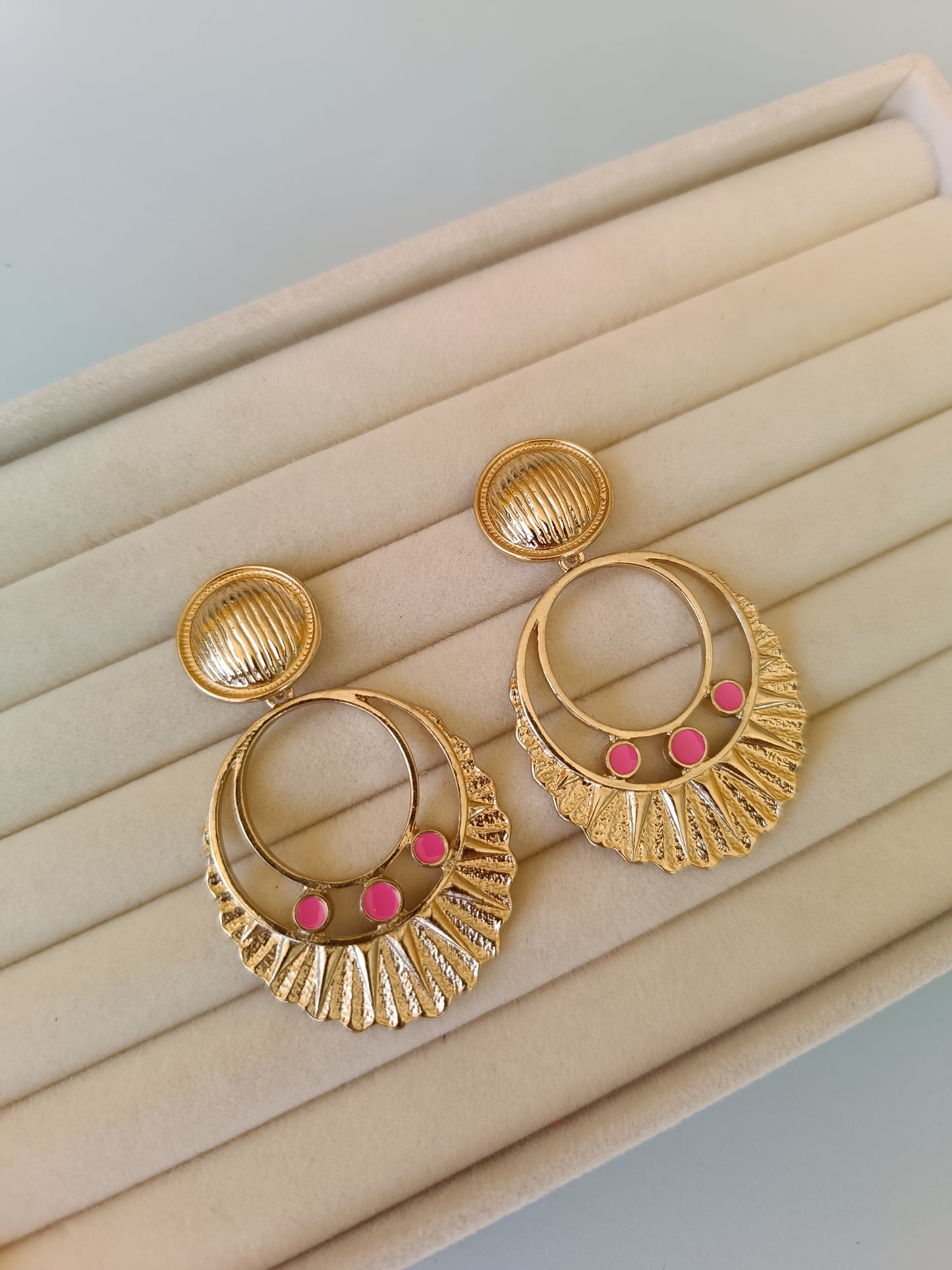 Pendientes "Tormes" rosa